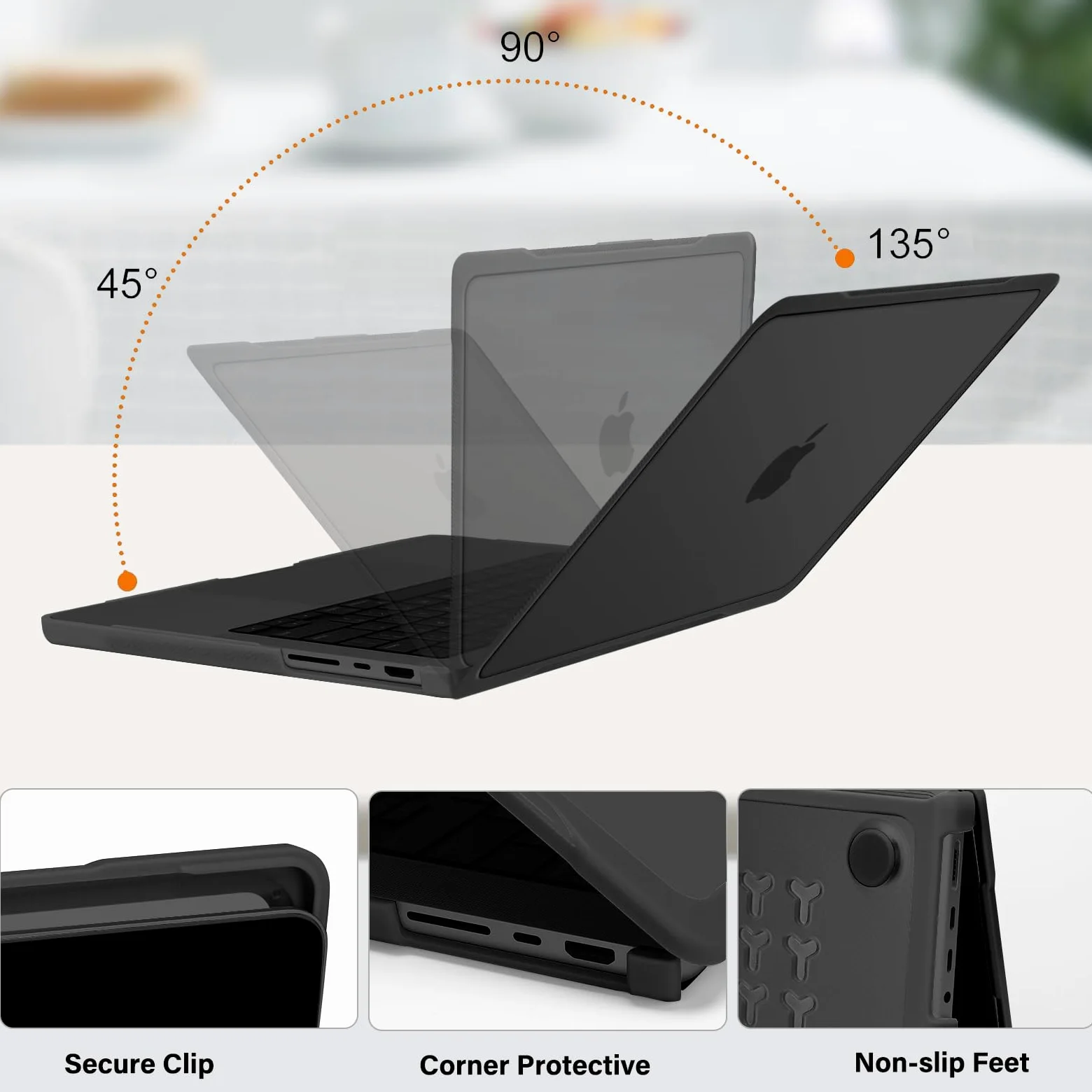 MOSISO Kompatybilne z MacBook Pro 14 etui M5 2026 M4 M3 M2 M1 2025-2021 | Obudowa klawiatury i folii i zderzaka TPU miękkie etui do A3427 A3426 A3434 A3112 A3185 A3401 A2918 A2992 A2779, kolor czarny