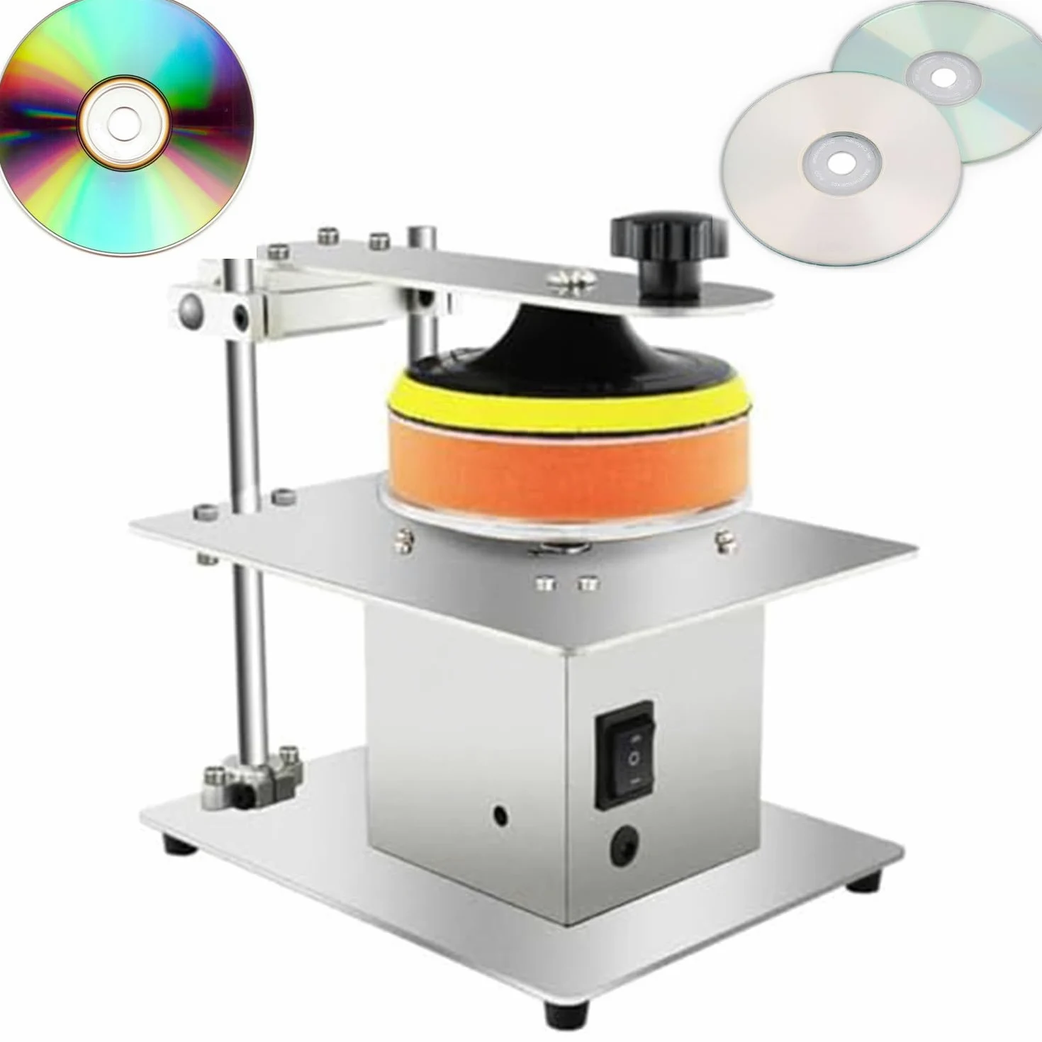 Elektryczna Maszyna Do Polerowania Płyt CD DVD,Narzędzie Do Regeneracji Płyt O Zmiennej Prędkości 0–6000 Obr./Min Półautomatyczne Urządzenie Do Usuwania Rys