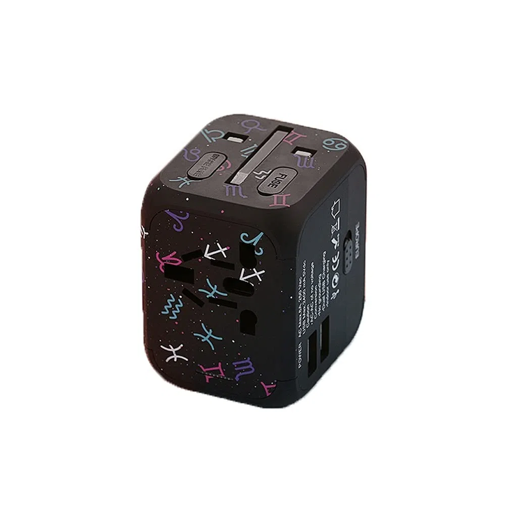 Adapter Gniazdo Podróży International, Przenośne Podróże Międzynarodowe Ładowanie Socket Universal Worldwide Travel Adapter (Color : A, Rozmiar : 2USB)