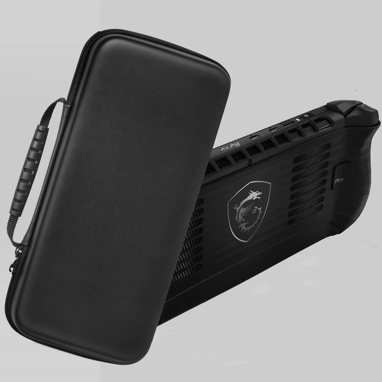 Hzycwgone EVA Etui do MSI Claw 8 AI+(2025),Pokrowiec na Torbę Podróżną do MSI console portable Claw 8 AI+ A2VM 2025,Twardy Futerał z Tryb podstawki i Siatkowa Kieszeń do MSI Claw 8 AI+ 2025(Czarny)