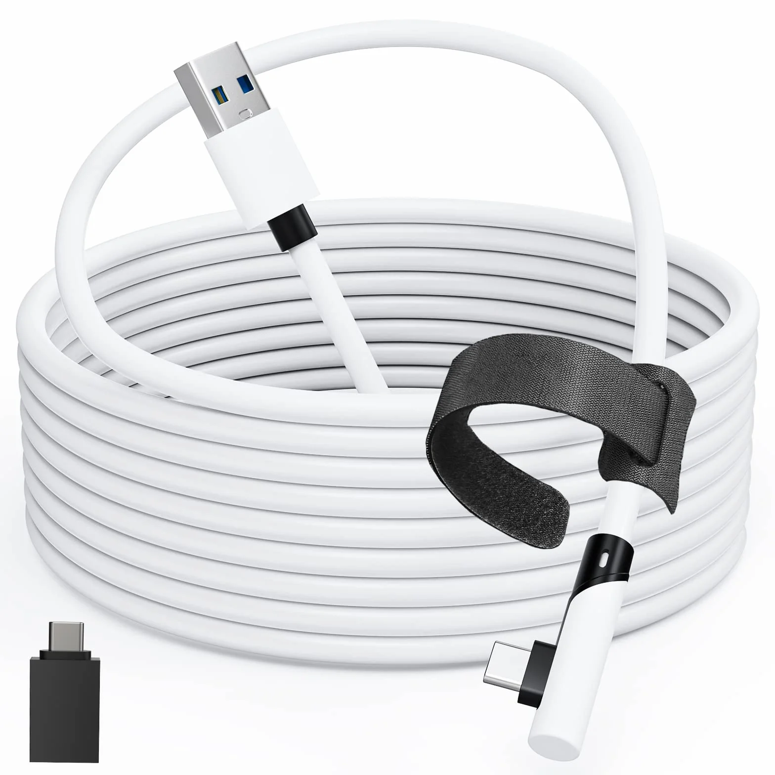 Kabel Link 5 m kompatybilny z Meta Quest 3/Quest 2/Pro, PICO4/Pro, kabel PC z transmisją danych 5 Gb/s, kabel USB 3.0 na typ do zestawu słuchawkowego VR i komputera gamingowego