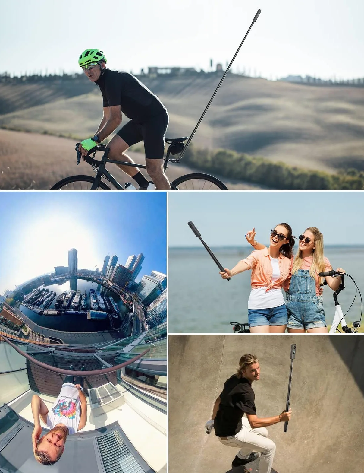 47-calowy / 120-centymetrowy kijek do selfie do Insta 360, monopod ULANZI MT-58 do kamery akcji, wysuwany ręczny kijek kompatybilny z Hero 11/10/9/8/7 Insta 360 One XR/RS/GO 2 DJI Osmo Action