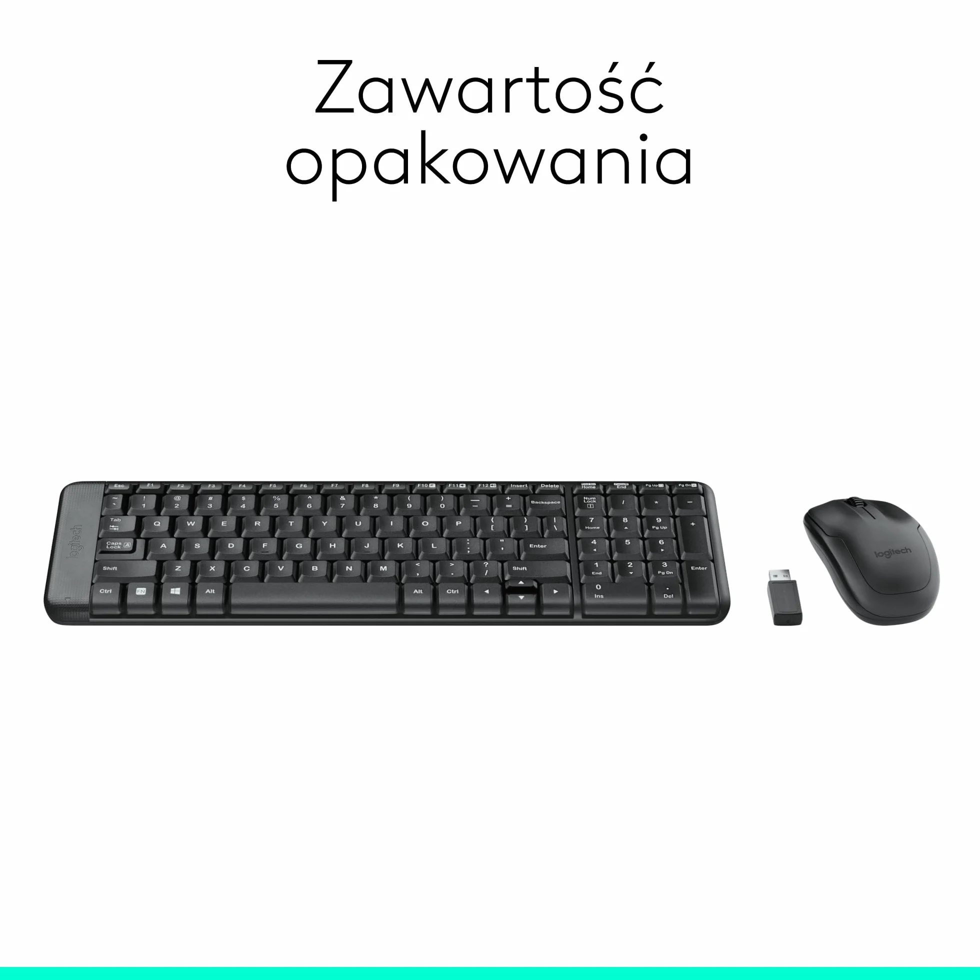 Logitech MK220 Compact Combo klawiatura i mysz 2,4 GHz USB Unifying QWERTY US Intl Czarny