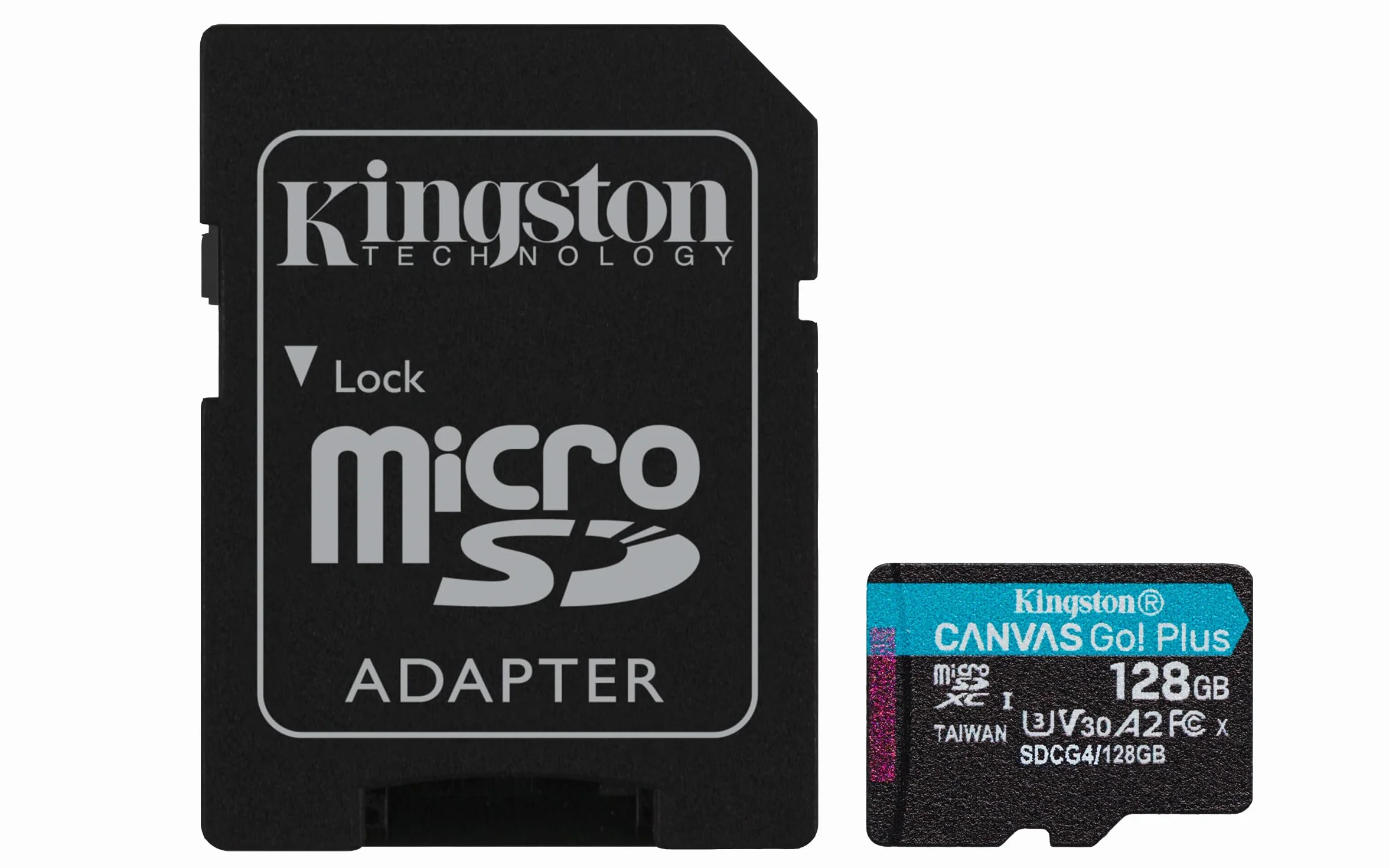 Kingston Canvas Go Plus karta pamięci microSDXC Gen4 200 MB/s A2 U3 V30 128 GB karta + adapter-SDCG4/128 GB