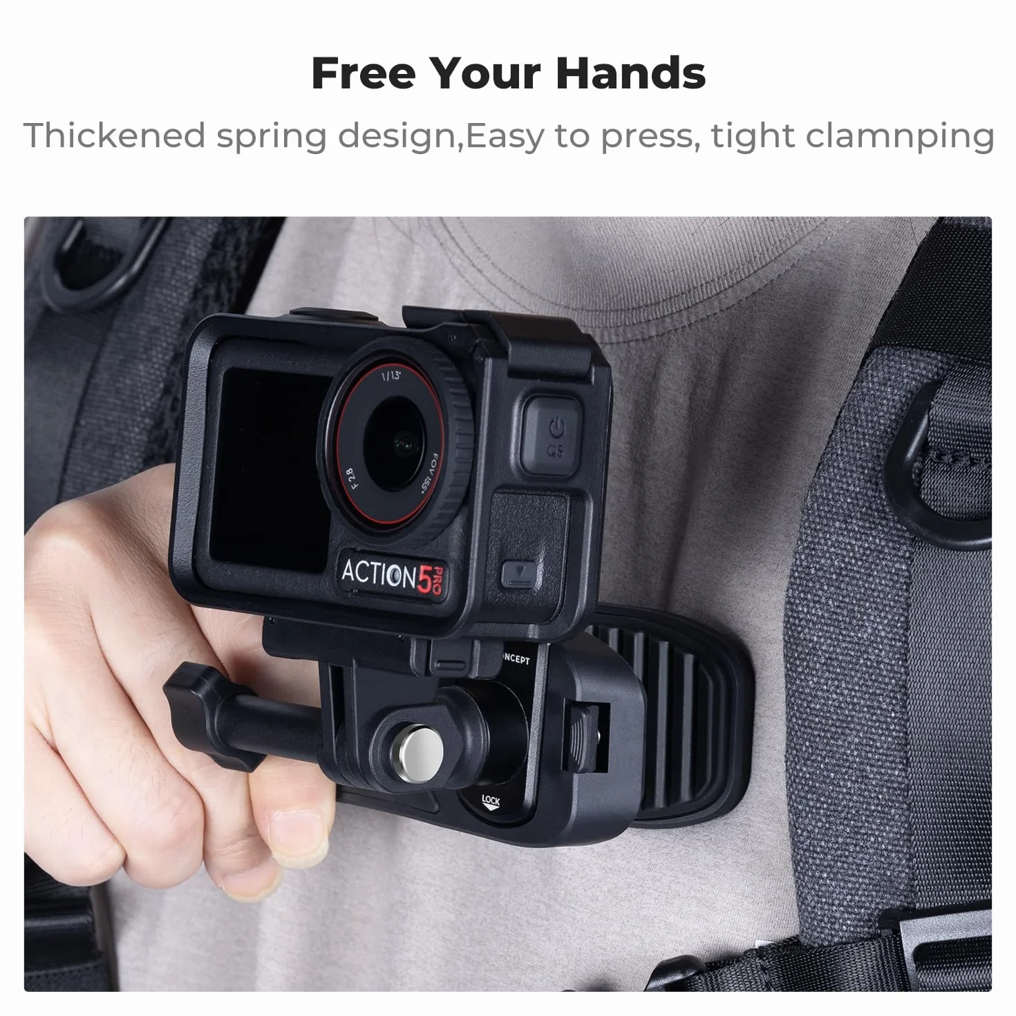 K&F CONCEPT Magnetyczny uchwyt do plecaka Clip Mount do DJI Osmo Action 5 Pro, obracany o 180° do GoPro Hero 13/12/11/10, Osmo Action 6/5 Pro/4, Insta360 X5/X4/X3, DJI Osmo 360