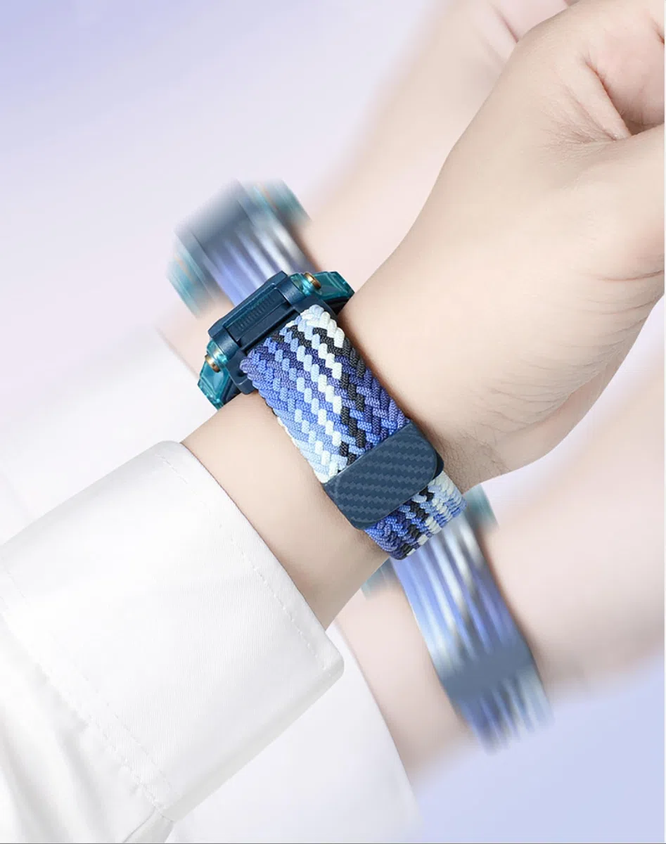 GIOPUEY Pasek kompatybilny z imoo Watch Phone Z7/Z6, elastyczny nylonowy pleciony pasek, zamiennik paska [unisex]