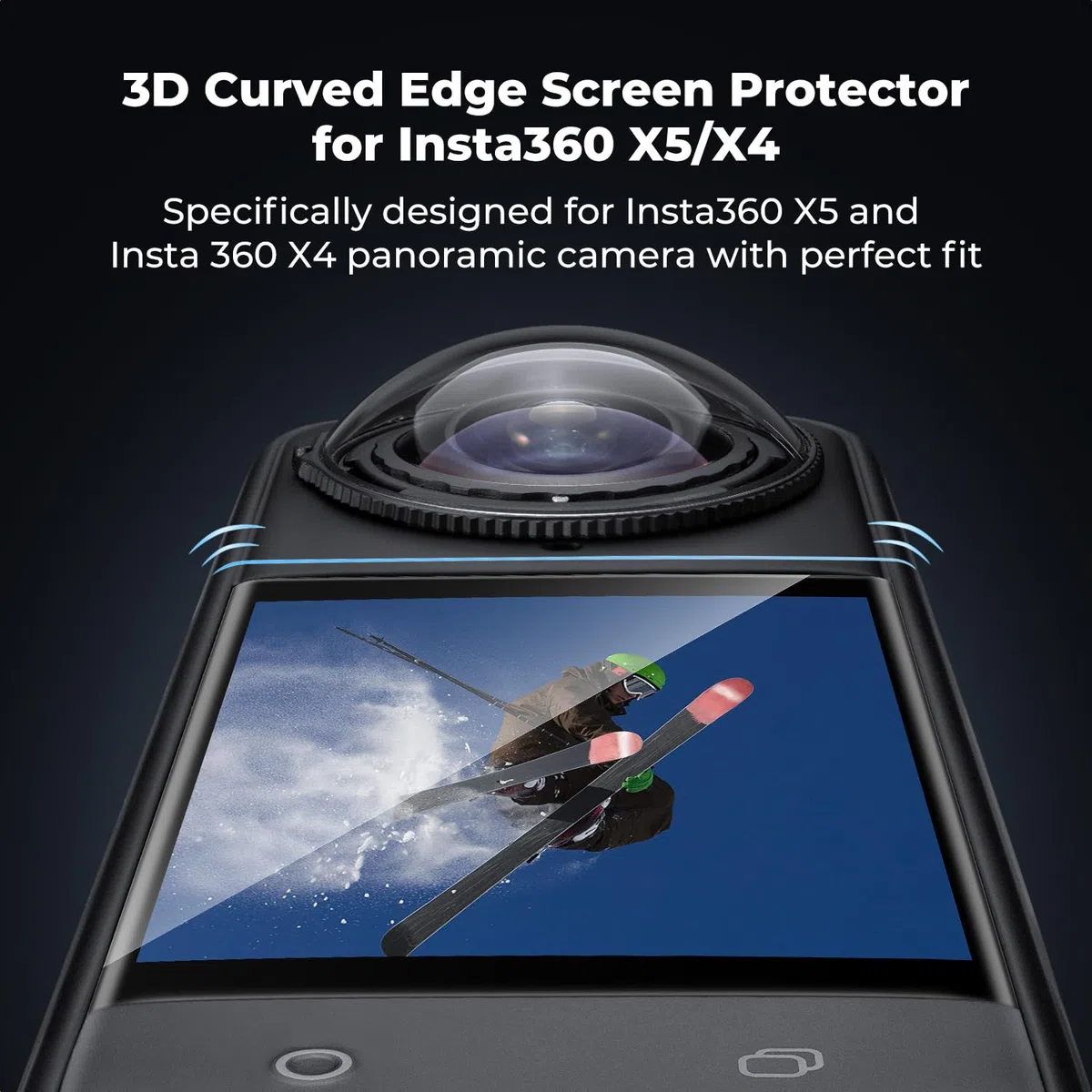 K&F Concept Osłona ekranu do akcesoriów Insta360 X5 (3 sztuki), folia ochronna ze szkła hartowanego do Insta360 X4/Insta 360 X5, Ultra HD, twardość 9H, odporna na zarysowania