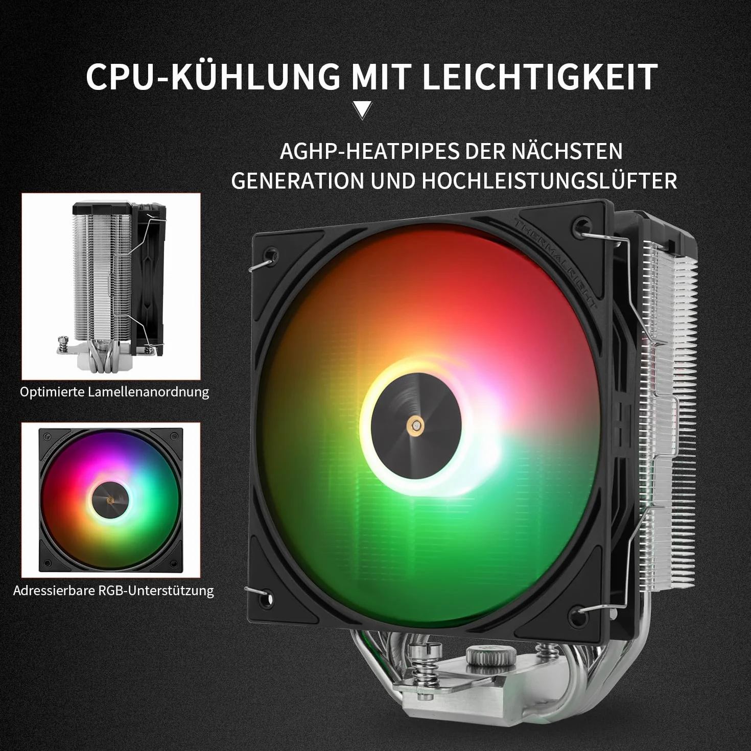 Thermalright Assassin X 120R cyfrowy procesor ARGB Black CPU, cyfrowy ekran Top Cover, TL-P12-S PWM Quiet Fan CPU, chłodzenie powietrza, obsługa AM4/AM5, Intel LGA1851/1700/1150/1151/1200
