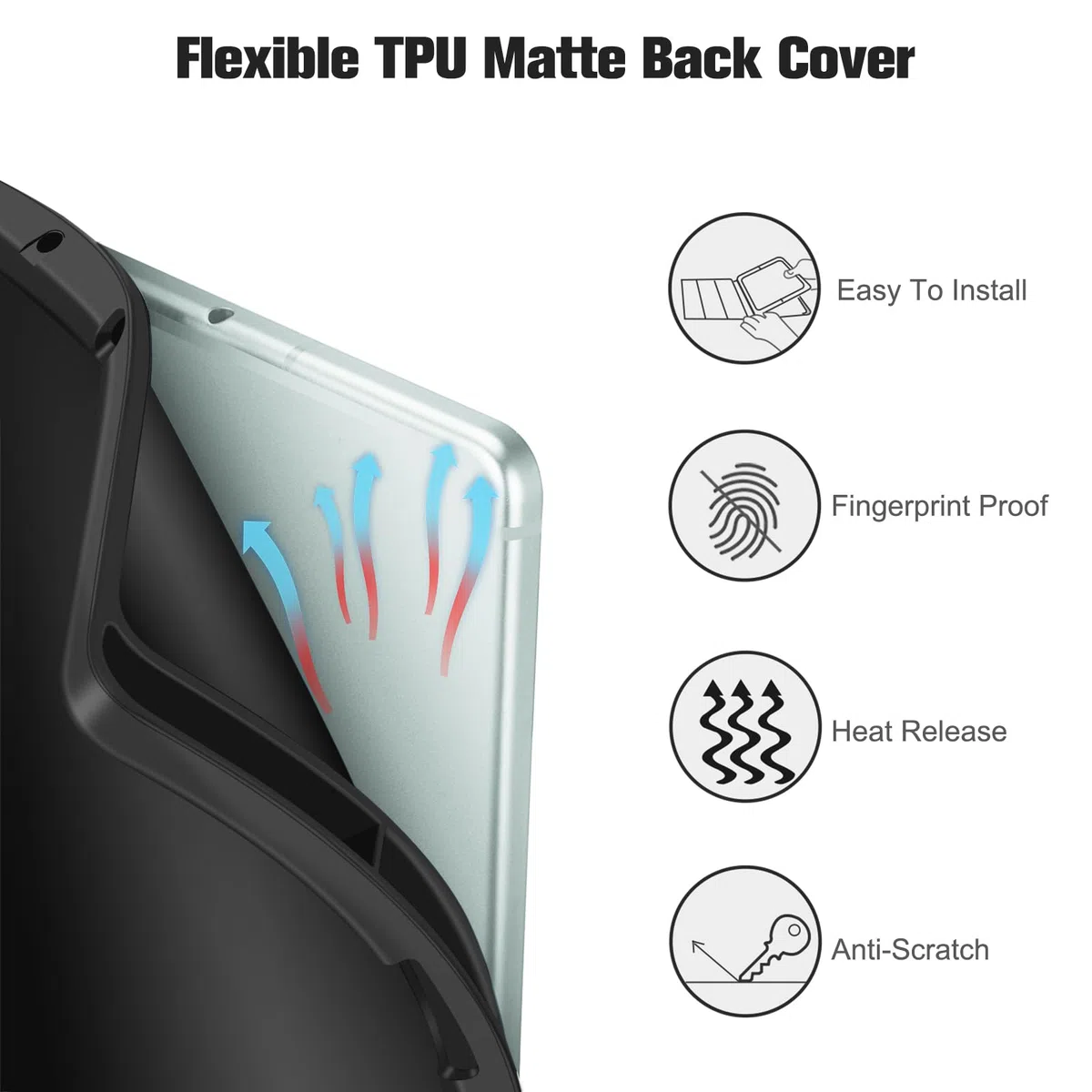 Fintie Etui do Samsung Galaxy Tab S6 Lite 10.4 2022/2020 SM-P610/P613/P615/P619, miękkie etui ochronne z TPU na tył obudowy z uchwytem S Pen i przegródkami na dokumenty, czarne