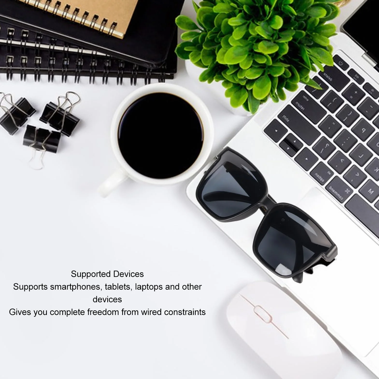 Inteligentne Okulary, Okulary Przeciwsłoneczne Bluetooth 5.0 Audio z Otwartymi Słuchawkami Dousznymi, Bezprzewodowe Okulary Przeciwsłoneczne Bluetooth do Smartfonów, Tabletów,
