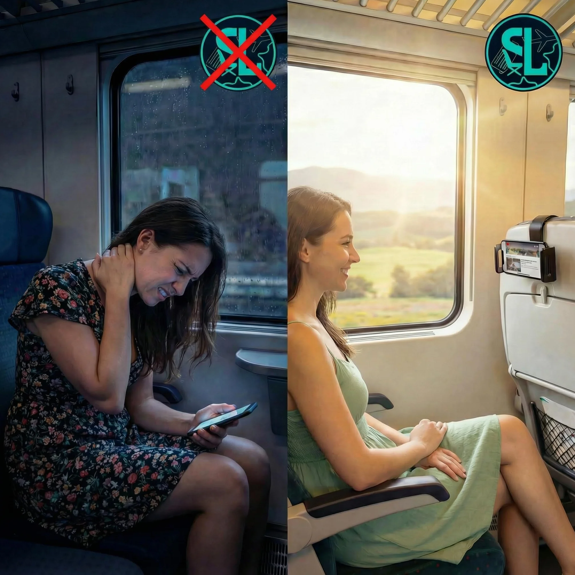 Elastyczny uchwyt podróżny do smartfonów, tabletów i czytników e-booków 5-18,5" obracany 360°