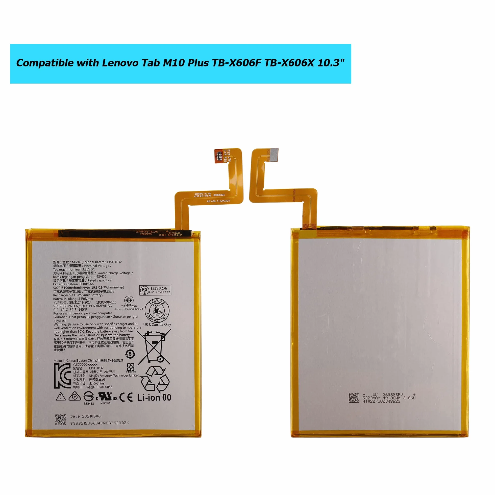 Akumulator L19D1P32 do Lenovo Tab M10 Plus TB-X606F TB-X606X 10,3 cala z zestawem narzędzi