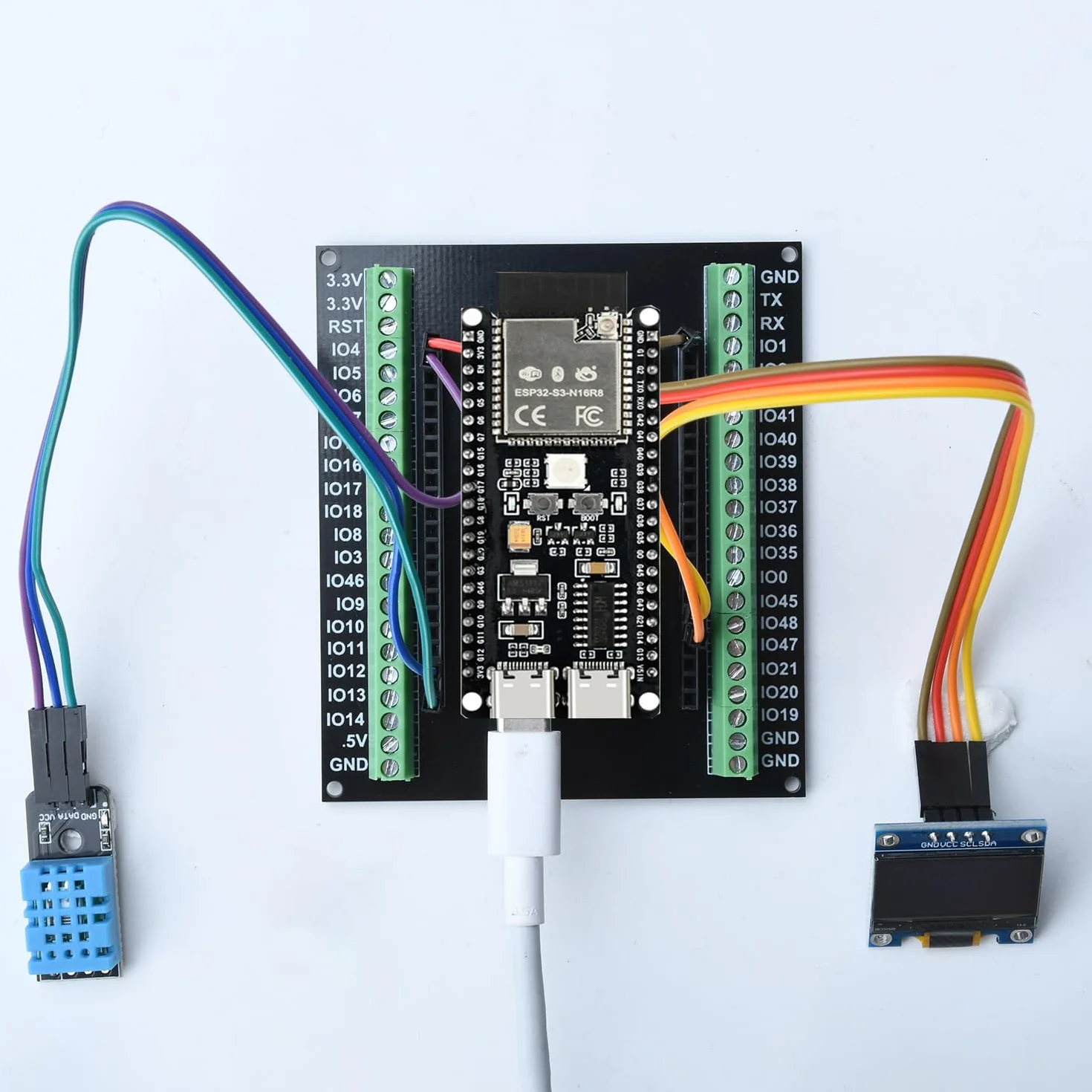 diymore 2 szt. do ESP32-S3 DevKitC-1 N16R8 moduł, organ ekspansji dla agencji rozwoju, do ESP32 S3 1-N16R8 deska rozwojowa z WiFi, Bluetooth 5.0, antena USB C