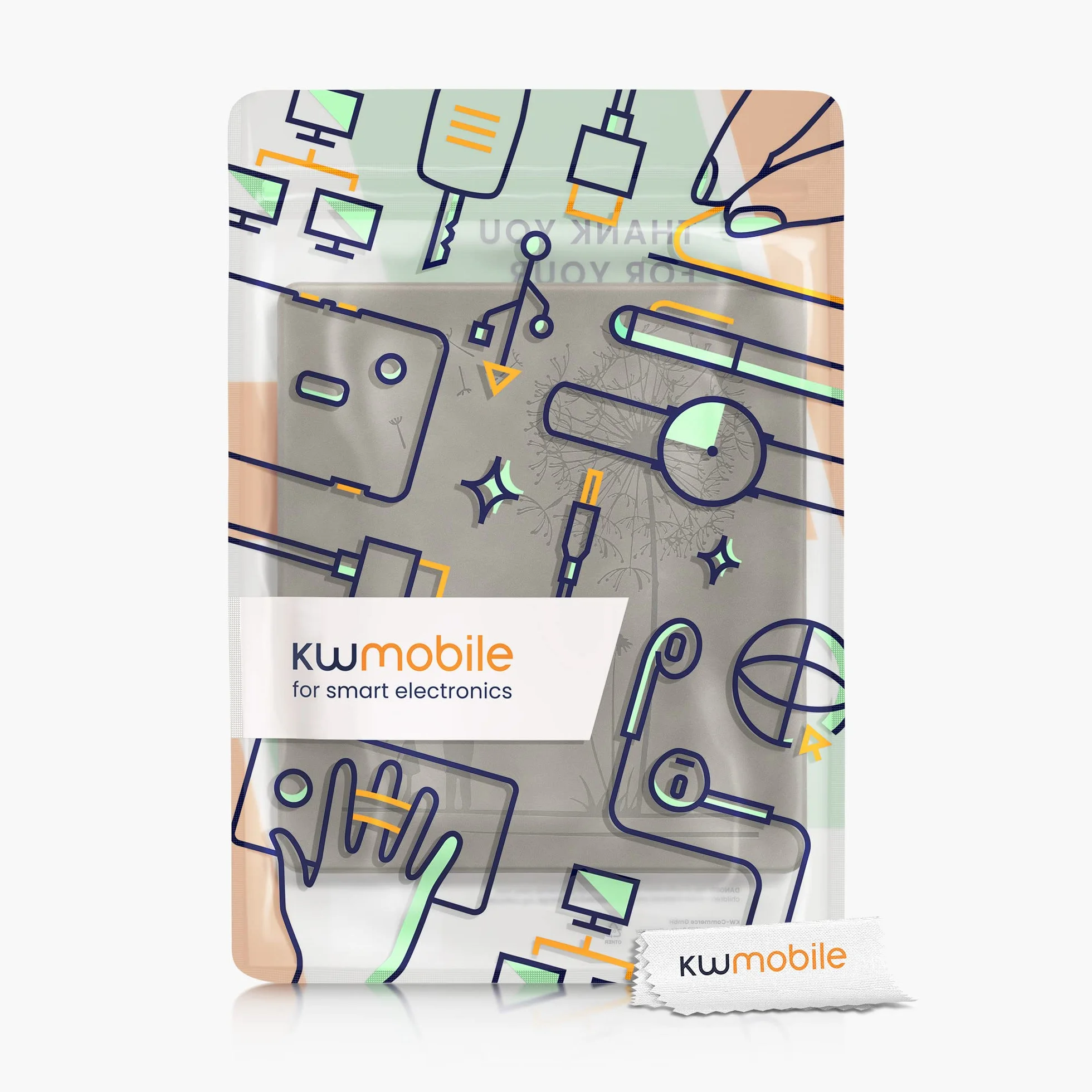 kwmobile Etui ochronne do Amazon Kindle Scribe (2022/2024) – futerał z ekoskóry, automatyczne usypianie, szary dmuchawiec Love