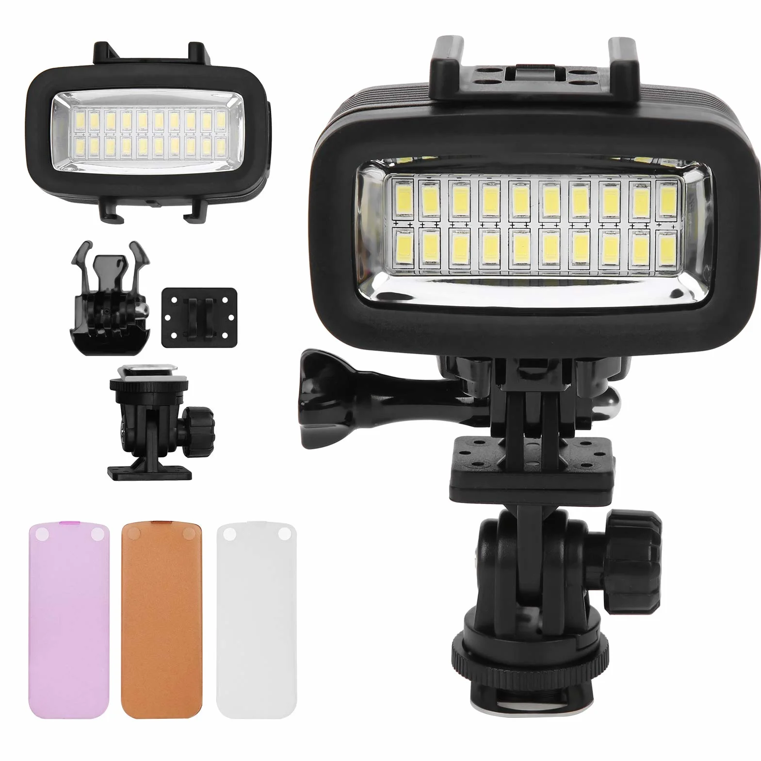 Światło do Nurkowania LED 40M Fotografia Podwodna Wypełnij Światło Wodoodporna Kamera Oświetlenie Wideo 5500K