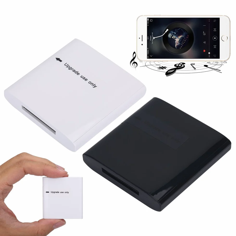 Odbiornik Bluetooth do 30-pinowych głośników – adapter audio z NFC do strumieniowego przesyłania muzyki (czarny)