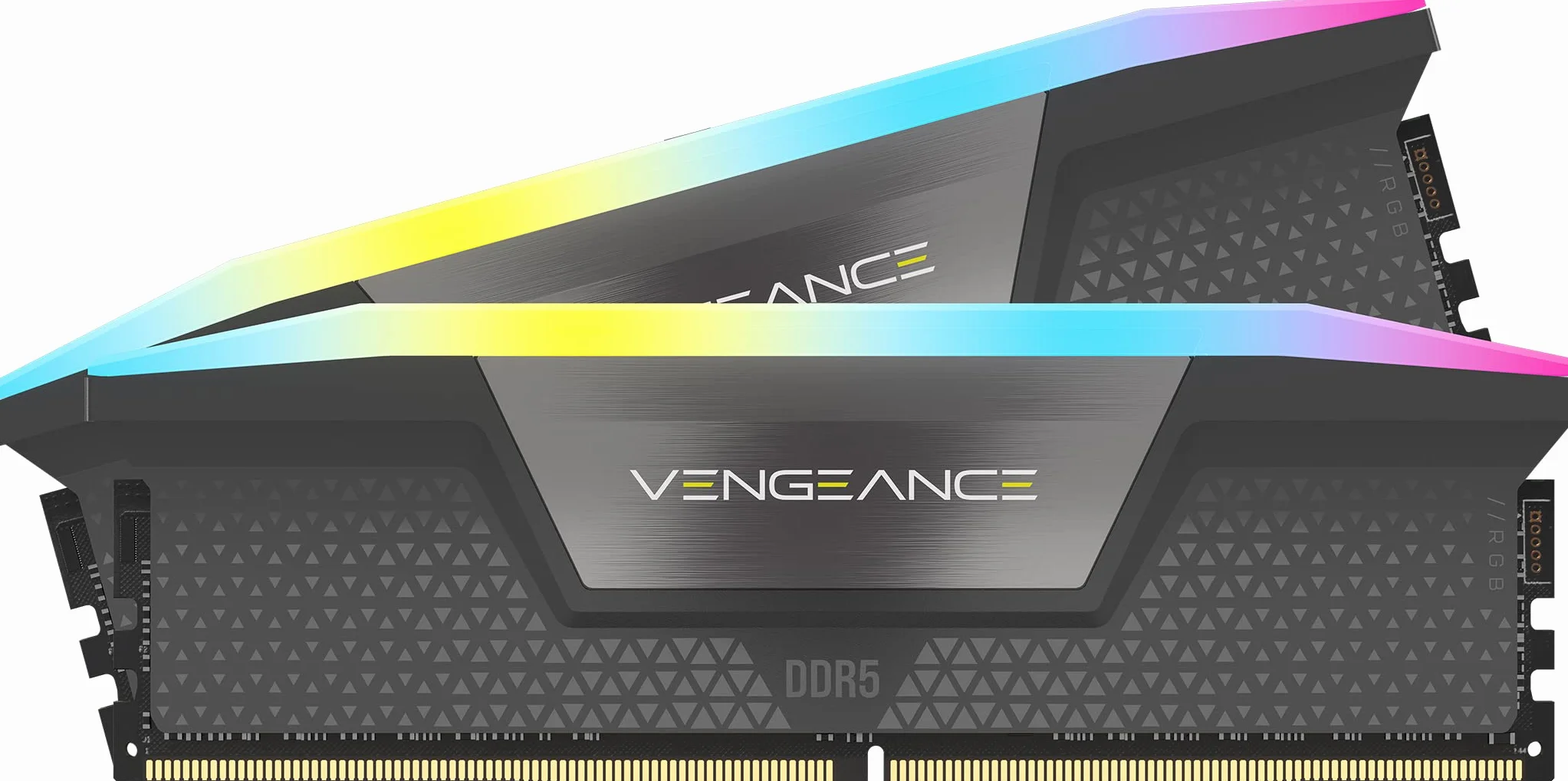 CORSAIR VENGEANCE RGB DDR5 32GB (2x16GB) DDR5 5200MHz CL40 AMD EXPO Intel XMP iCUE Kompatybilna Pamięć Komputerowa – Szara (CMH32GX5M2B5200Z40K)