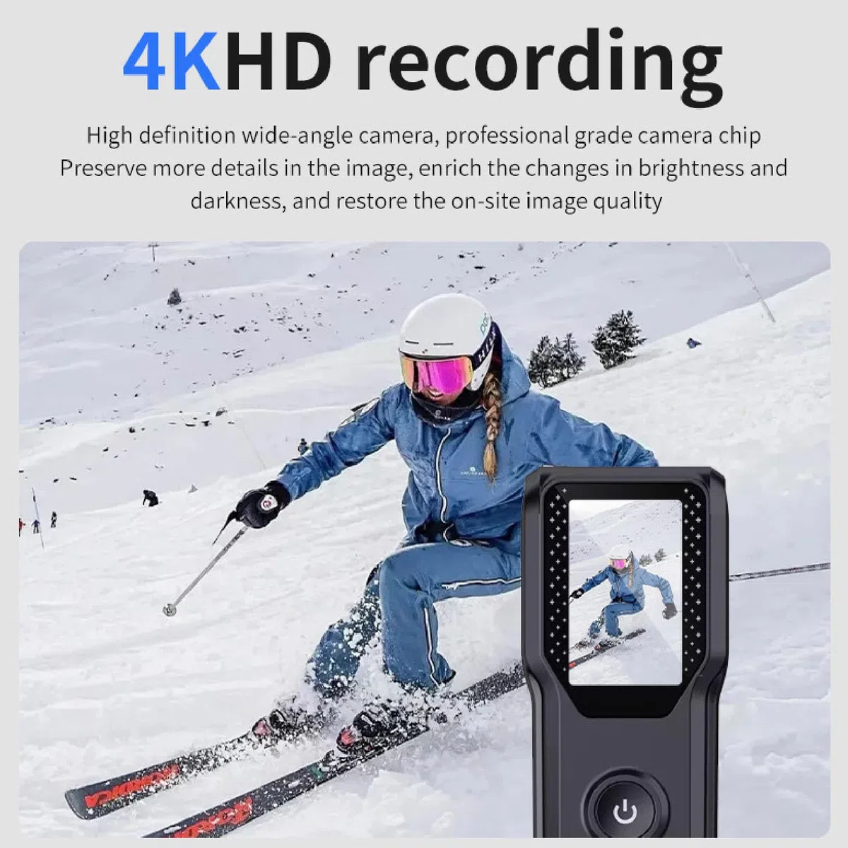 Kamera Akcji, Kamera Sportowa 4K 30fps Wi-Fi, Szerokokątna Kamera Sportowa 147 Stopni, Wodoodporna Kamera Sportowa 30 M z Połączeniem Telefonicznym, do Podróży Rowerowych,
