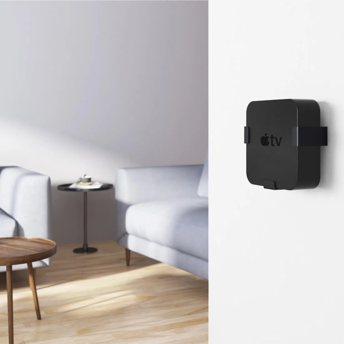 Hama Uchwyt ścienny do Apple TV HD (4. generacji)/4K (1./2./3. generacji), magnetyczny (do montażu Apple TV Box na ścianie lub telewizorze, z kołkami rozporowymi i śrubami VESA) czarny
