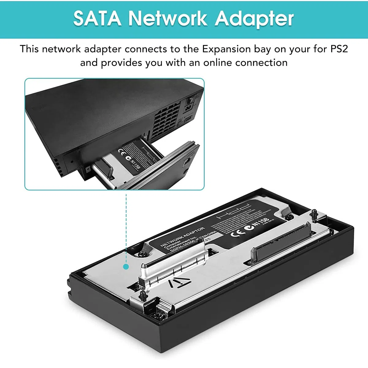 Adapter Sieciowy Interfejsu SATA, do Konsoli do Gier, z 16 MB Karty Pamięci FMCB V1.966 McBoot, Adapter Dysku Twardego HDD, Plug And Play, Ochrona Przed Zakłóceniami