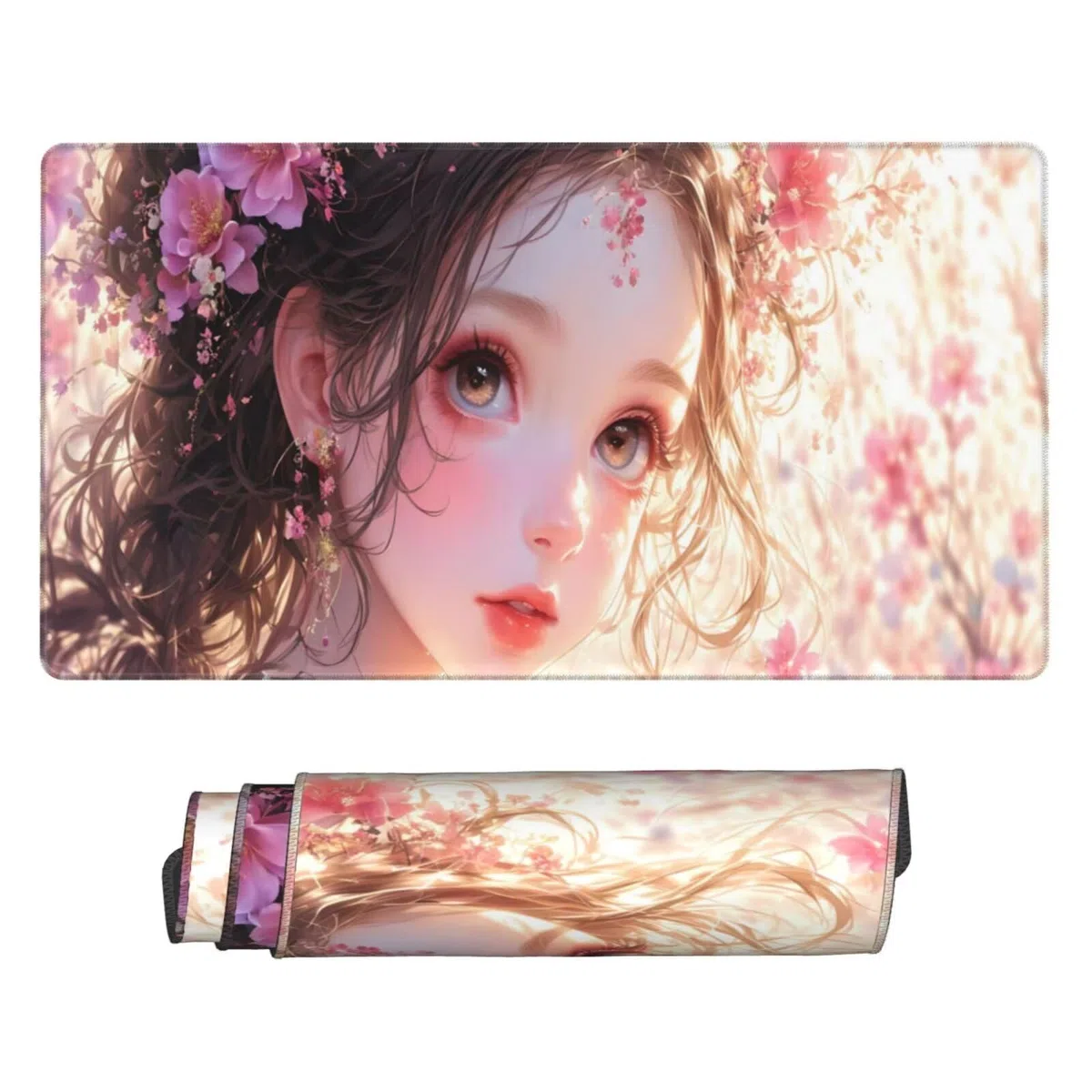 Gamingowa podkładka pod mysz XXL 1200 x 600 mm, karykatura podkładka pod mysz, piękna, duża, 120 x 60 cm, rozszerzona podkładka na biurko, akcesoria gamingowe z przyszytymi krawędziami, poprawiona