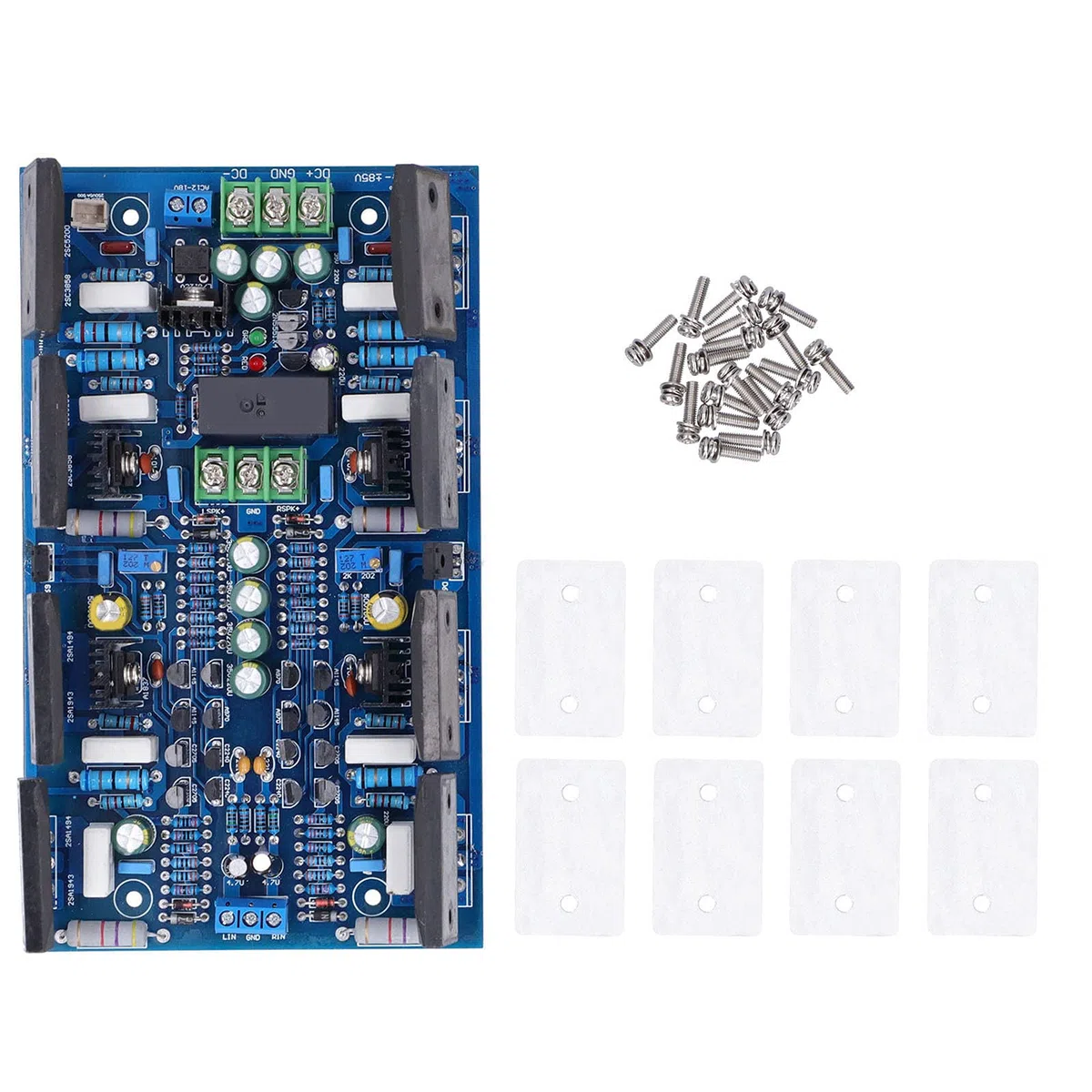 Płytka Wzmacniacza Mocy PCB 2-kanałowa Płyta Wzmacniacza 300 W Plus 300 W z Rezystorami o Wysokiej Dokładności Importowane Kondensatory Elektrolityczne do Naprawy Sprzętu Audio Projekty