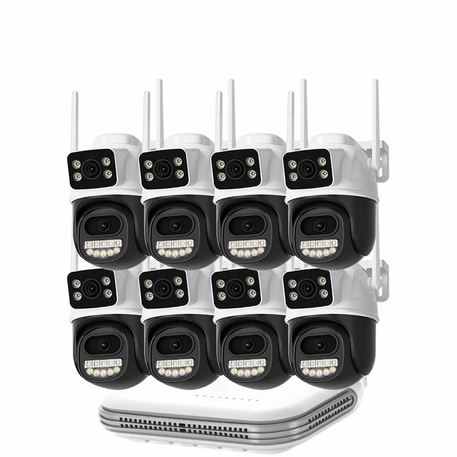 Kamera IP 8MP z dźwiękiem WiFi, zewnętrzna, 8-kanałowa, mini kamera NVR, zestaw do monitoringu CCTV, bezprzewodowy system kamer noktowizorem na podczerwień,Spokój ducha zawsze(None,8pcs)
