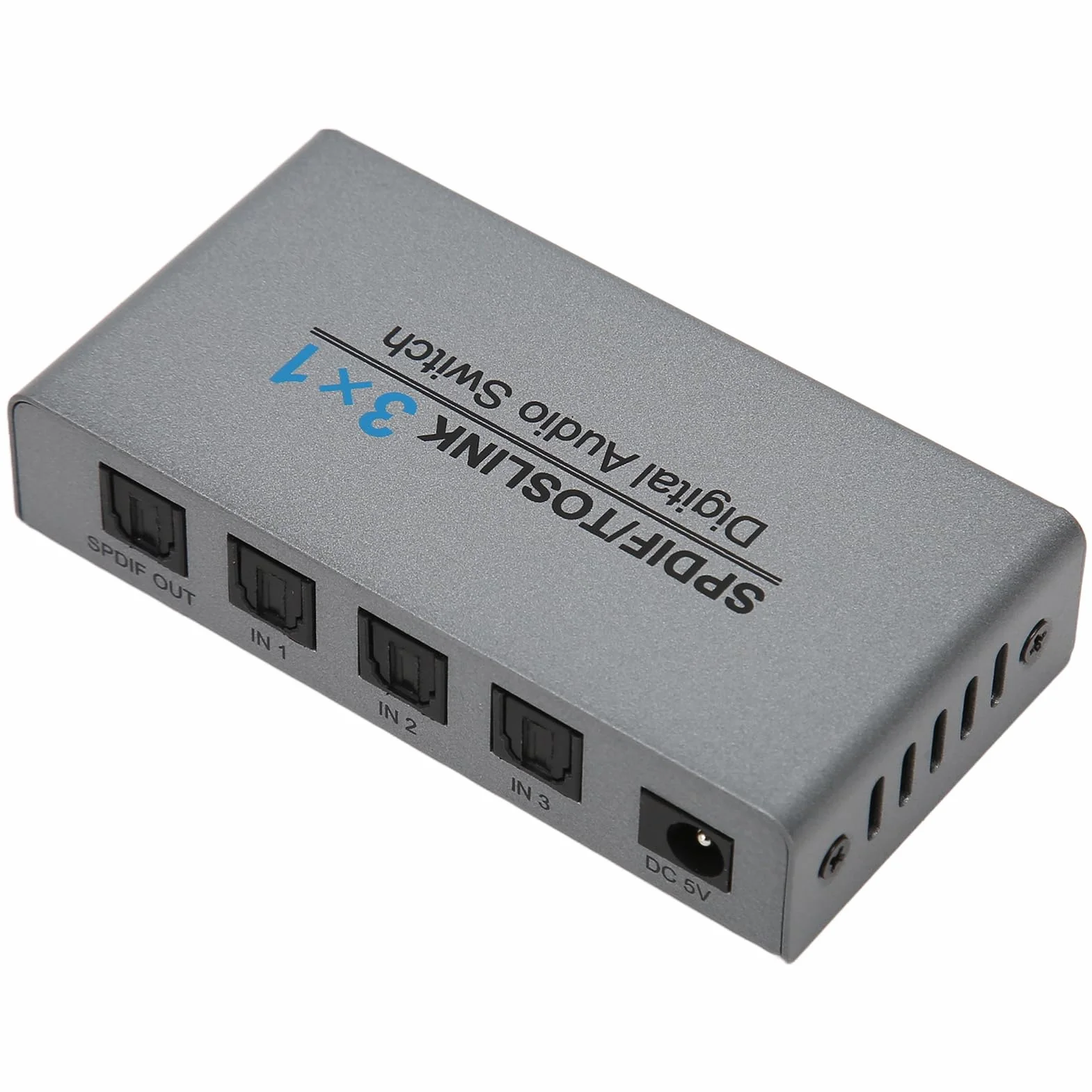 Cyfrowy Optyczny Audio 3x1, 3 Porty SPDIF Toslink Box z Pilotem, Obsługuje AC3/HDCD/THX/PCM, do Telewizora, Komputera, na na na na