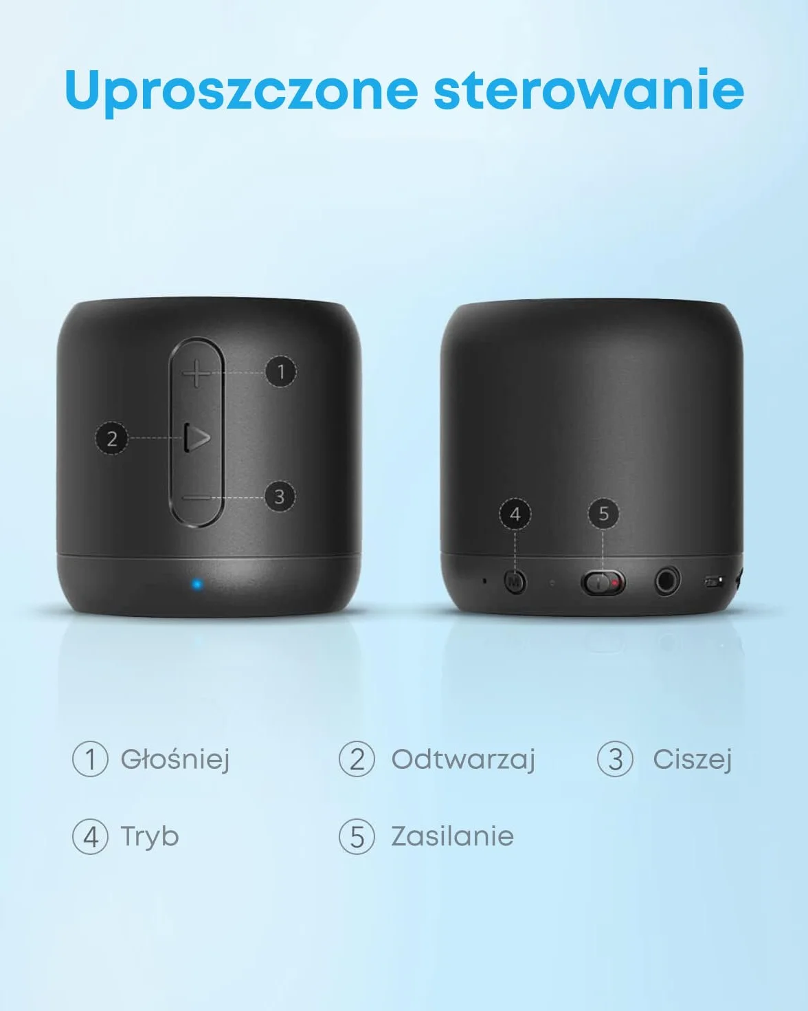 Soundcore mini od Anker, superprzenośny głośnik Bluetooth z 15-godzinnym czasem odtwarzania, zasięgiem Bluetooth 66 stóp, dla użytku na zewnątrz, w podróży, w domu (czarny)