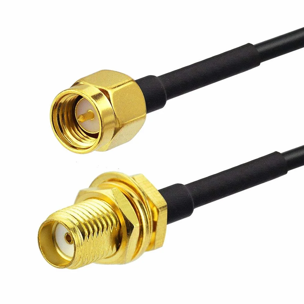 Bingfu SMA męski na SMA żeński kabel przedłużający do montażu przepustowego RG174 kabel przedłużający antenę koncentryczny 1m (2-pak) do routera 4G LTE Router Gateway Modem Router Gateway SDR Dongle