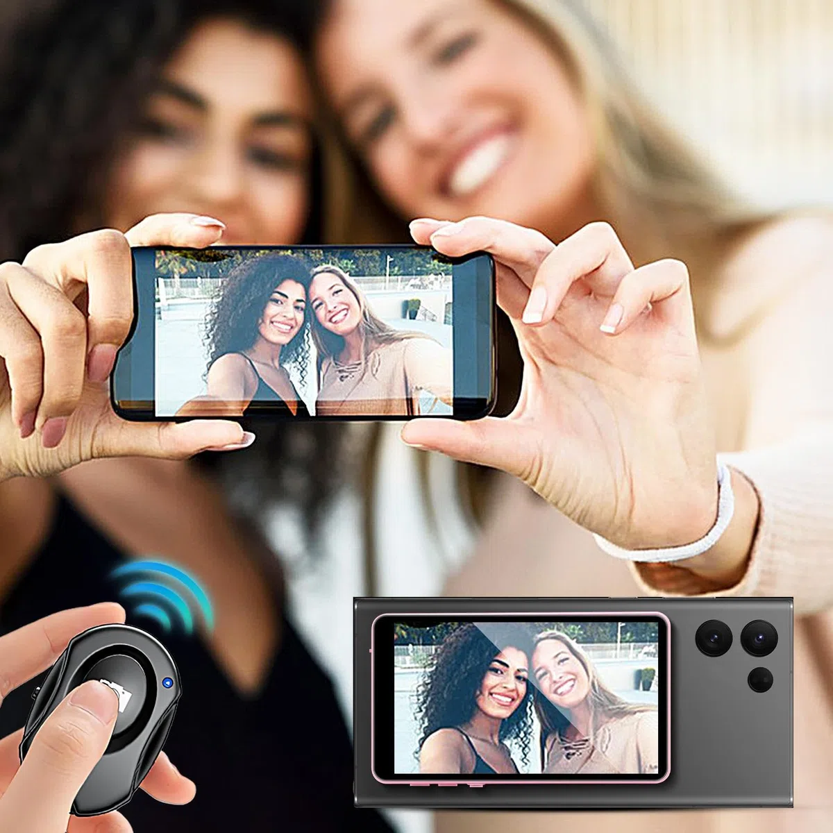 Monitor do Selfie Lustro do Telefonu do Nagrywania z Tylnej Kamery | Przenośne Akcesoria do Smartfonów do Nagrywania Wideo, Robienia Zdjęć, Streamingu na Żywo i Tworzenia Vlogów