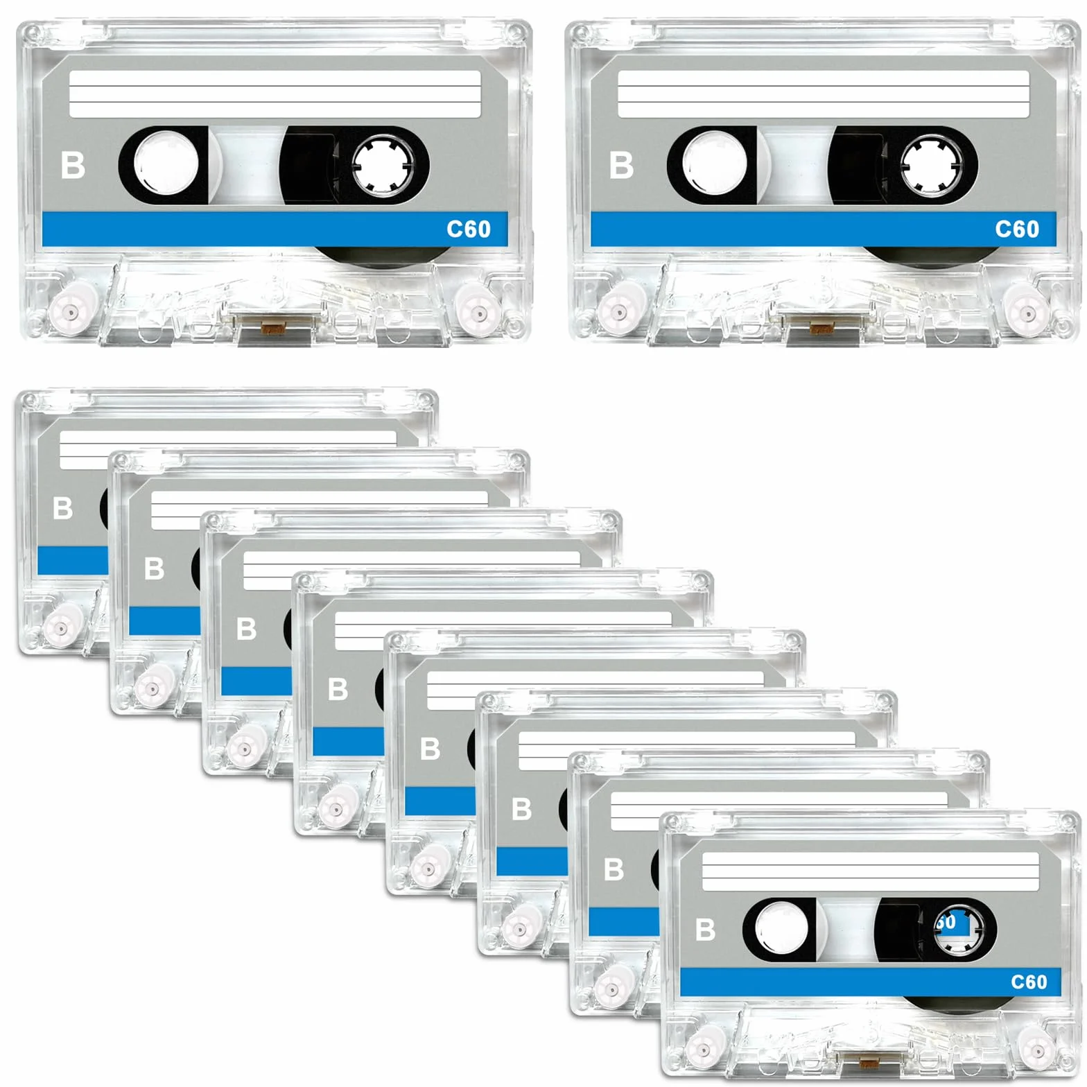 10 sztuk kaset audio: 60 min, puste kasety audio do kaset muzycznych, kasety audio Empty, wyciszenie szumów, kasety audio do wykładów, seminariów, codziennych nagrań