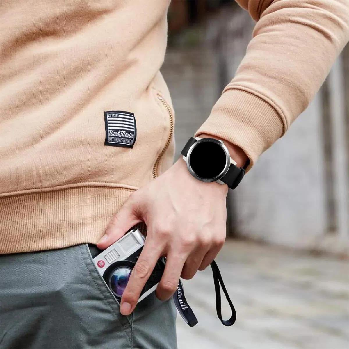 Vobafe Pasek 20 mm, kompatybilny z Garmin Vivoactive 3, miękki silikonowy pasek, zastępcza opaska do Garmin Vivoactive 3 Music / Venu / Vivomove 3 / Luxe / Style / HR / Forerunner 245 / 645 Music, czarny