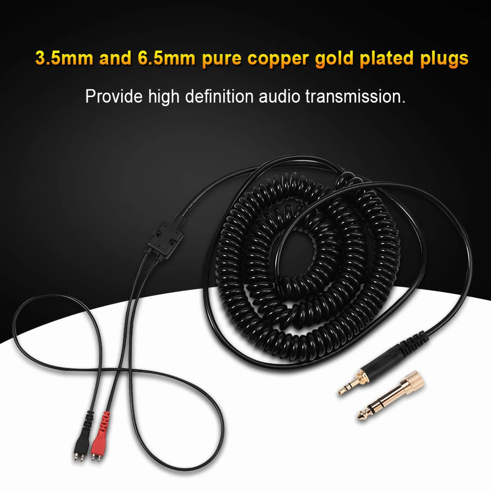 Zwinięty Kabel Słuchawkowy, Wymienny Kabel Cewki Sprężynowej do Słuchawek HD25/ 560/540/ 480/430