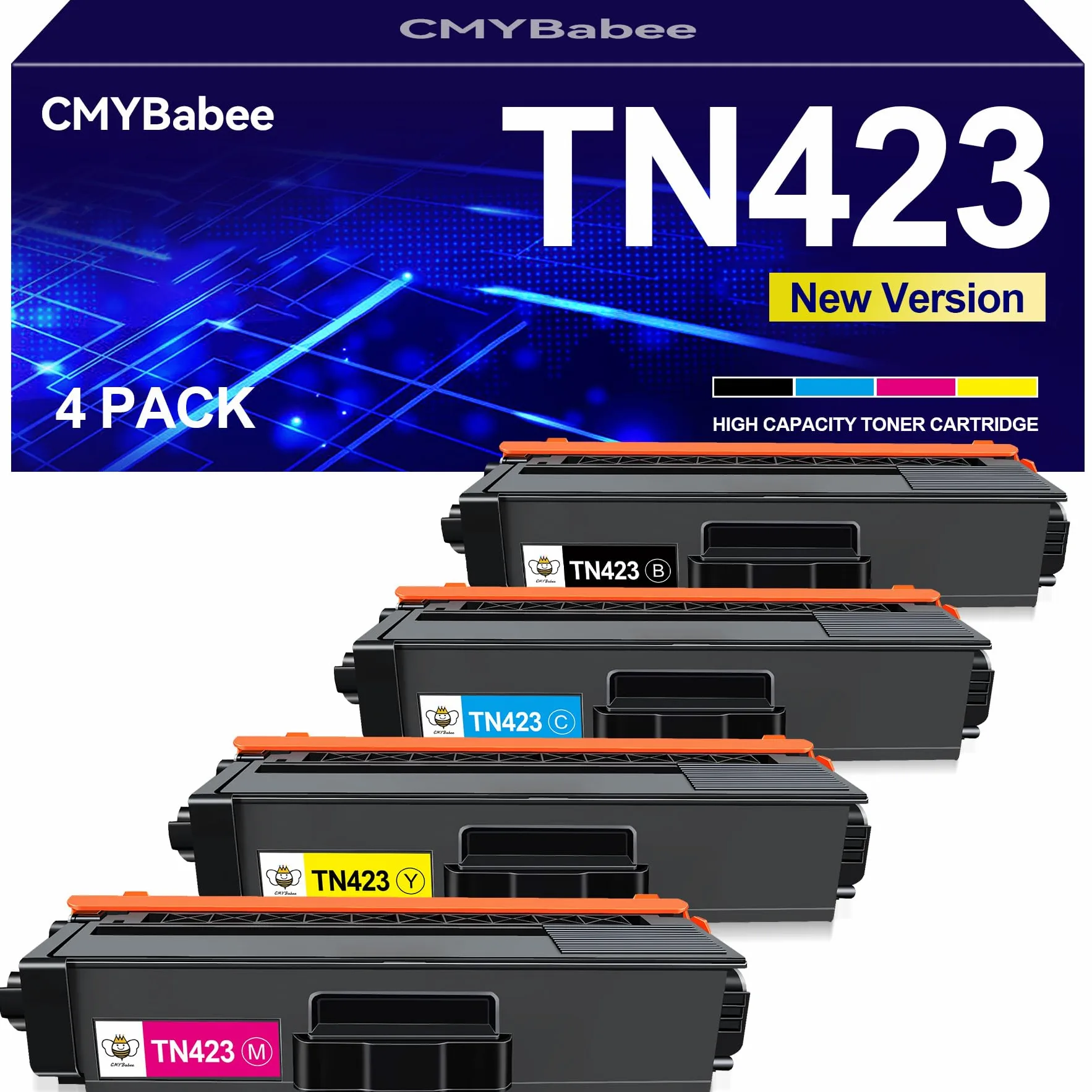 CMYBabee TN-423 Kompatybilny z Brother Toner TN423 TN421 TN423BK TN423C TN423M TN423Y do MFC-L8690CDW MFC-L8900CDW HL-L8260CDW HL-L8360CDW DCP-L8410CDW