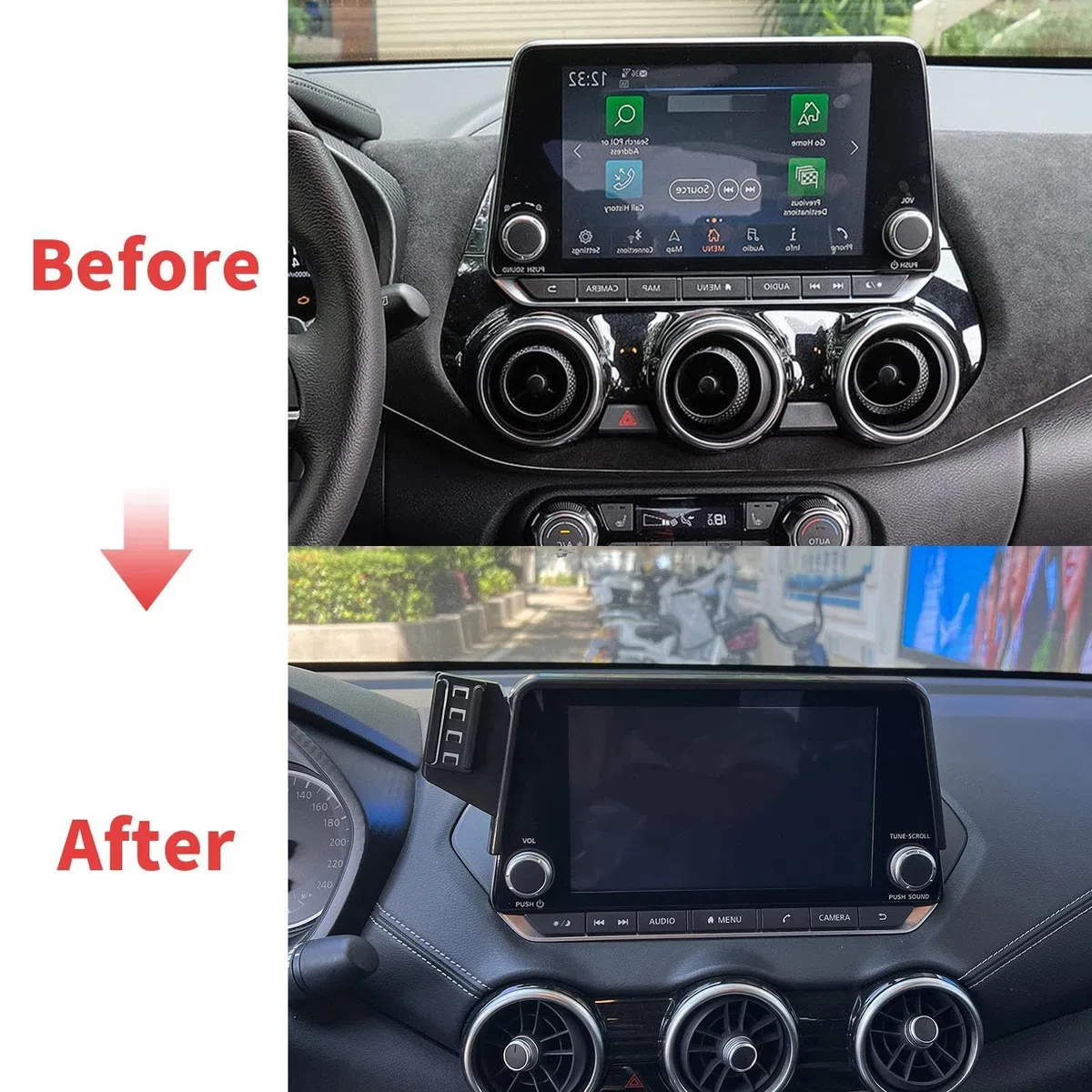 Uchwyt Samochodowy na Telefon dla Nissan Juke F16 2018-2024, uchwyt samochodowy na telefon komórkowy, stojak na nawigację GPS (podstawa i uchwyt 1)