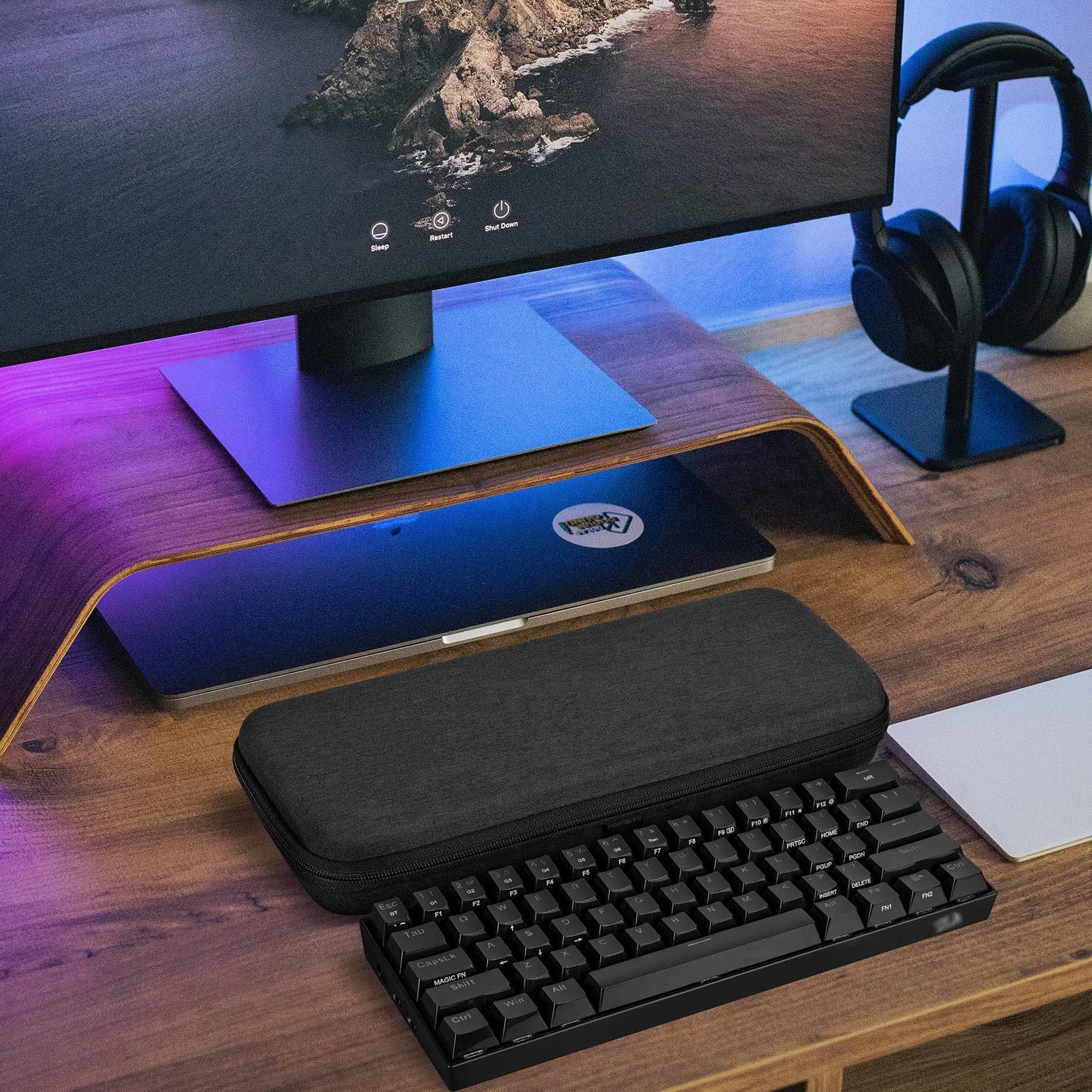 Etui podróżne na klawiaturę 60% 61-klawiszowa, torba ochronna do przechowywania, kompatybilna z Razer Huntsman