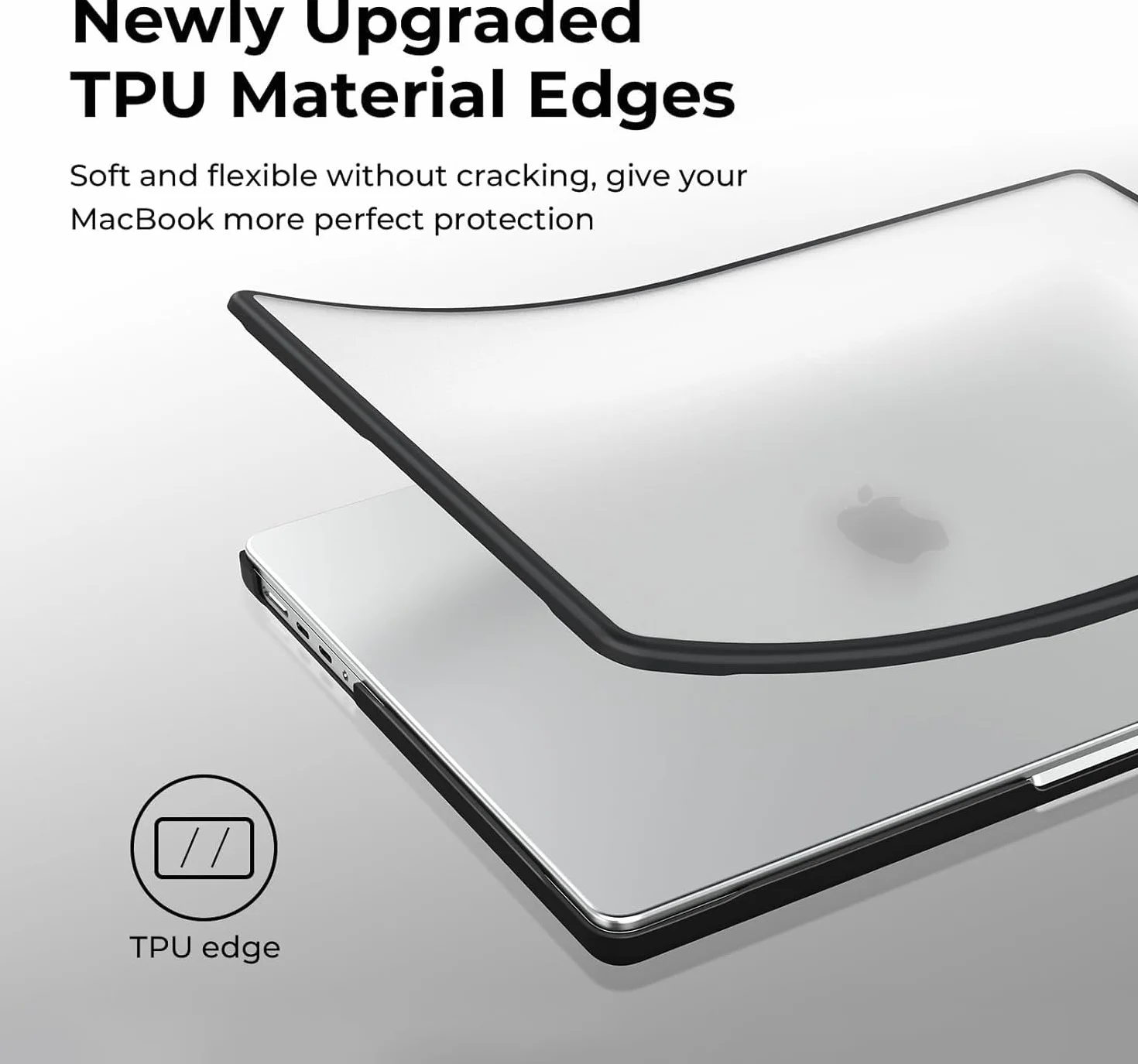 BlueSwan Etui Kompatybilne z MacBook Pro 14 Cali M5 M4 M3 M2 M1, Ramka TPU Odporna na Pęknięcia+Matowa Osłona PC-Matowe przezroczyste