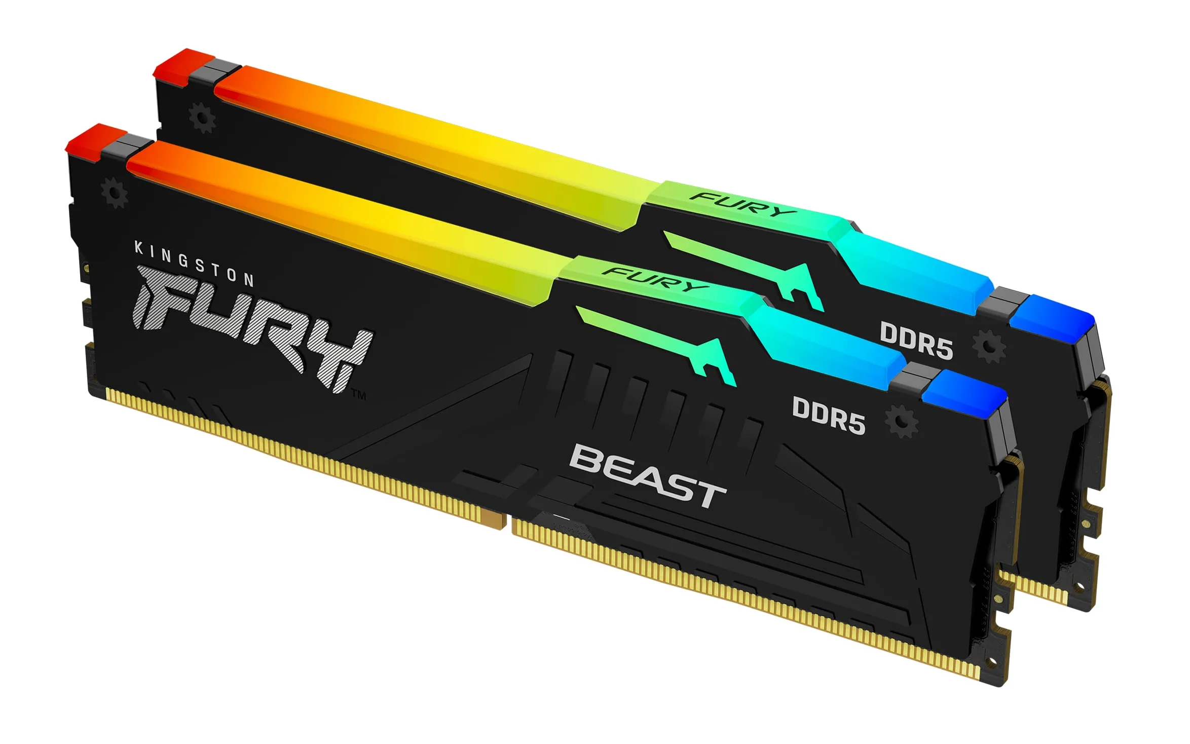 Kingston FURY Beast Black RGB 64GB (2x32GB) 6000MT/s DDR5 CL36 DIMM zestaw pamięci do gier stacjonarnych 2 AMD EXPO/Intel XMP - KF560C36BBE2AK2-64