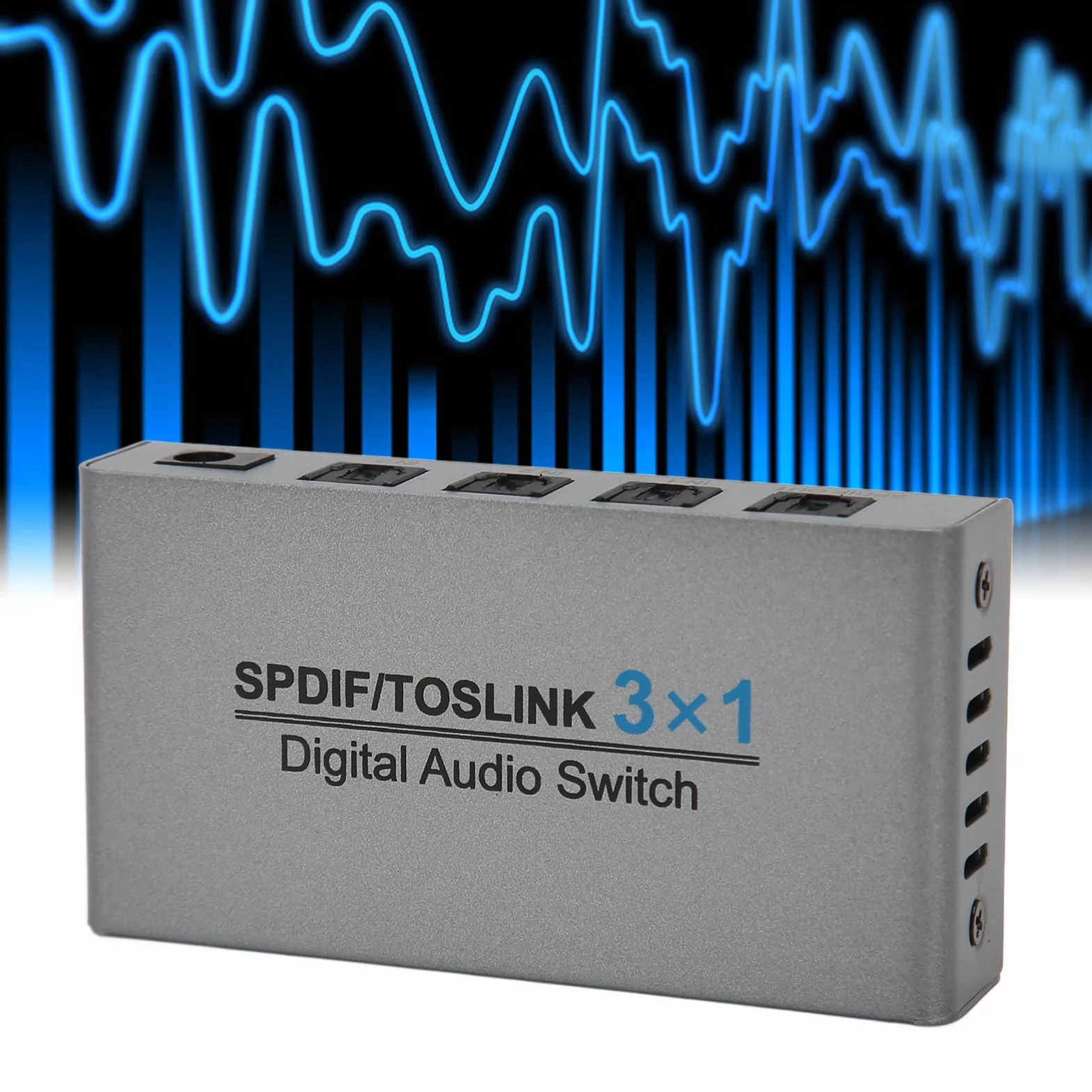 Cyfrowy Optyczny Audio 3x1, 3 Porty SPDIF Toslink Box z Pilotem, Obsługuje AC3/HDCD/THX/PCM, do Telewizora, Komputera, na na na na