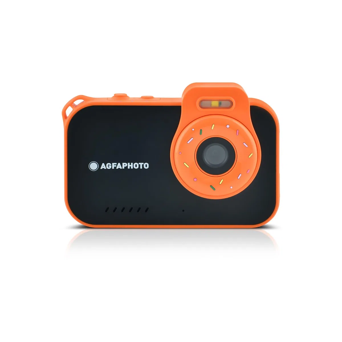 AgfaPhoto Realikids Cam Waterproof 2 - wodoodporny aparat dziecięcy 12 MP, wideo HD, tryb selfie, filtry i ramki, wbudowane gry, czarna bateria litowa