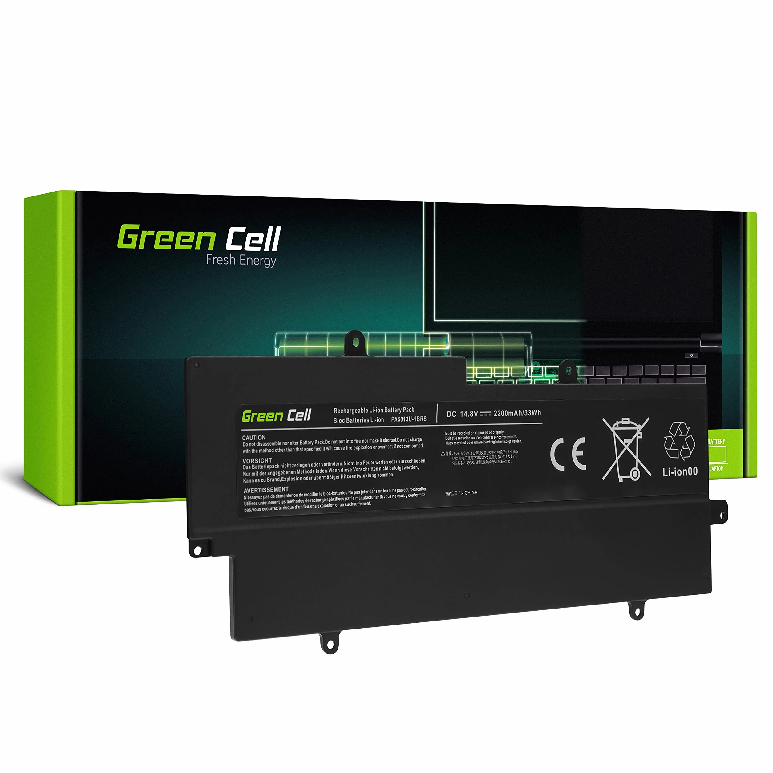 Green Cell Bateria PA5013U-1BRS do Toshiba Portege Z830 Z830-10F Z830-10H Z830-10Q Z830-10R Z830-10U Z830-11G Z830-11M Z830-120 Z835 Z930 Z930-10Q Z930-11Z Z930-12G Z930-131 Z935 (1900mAh 14.8V)