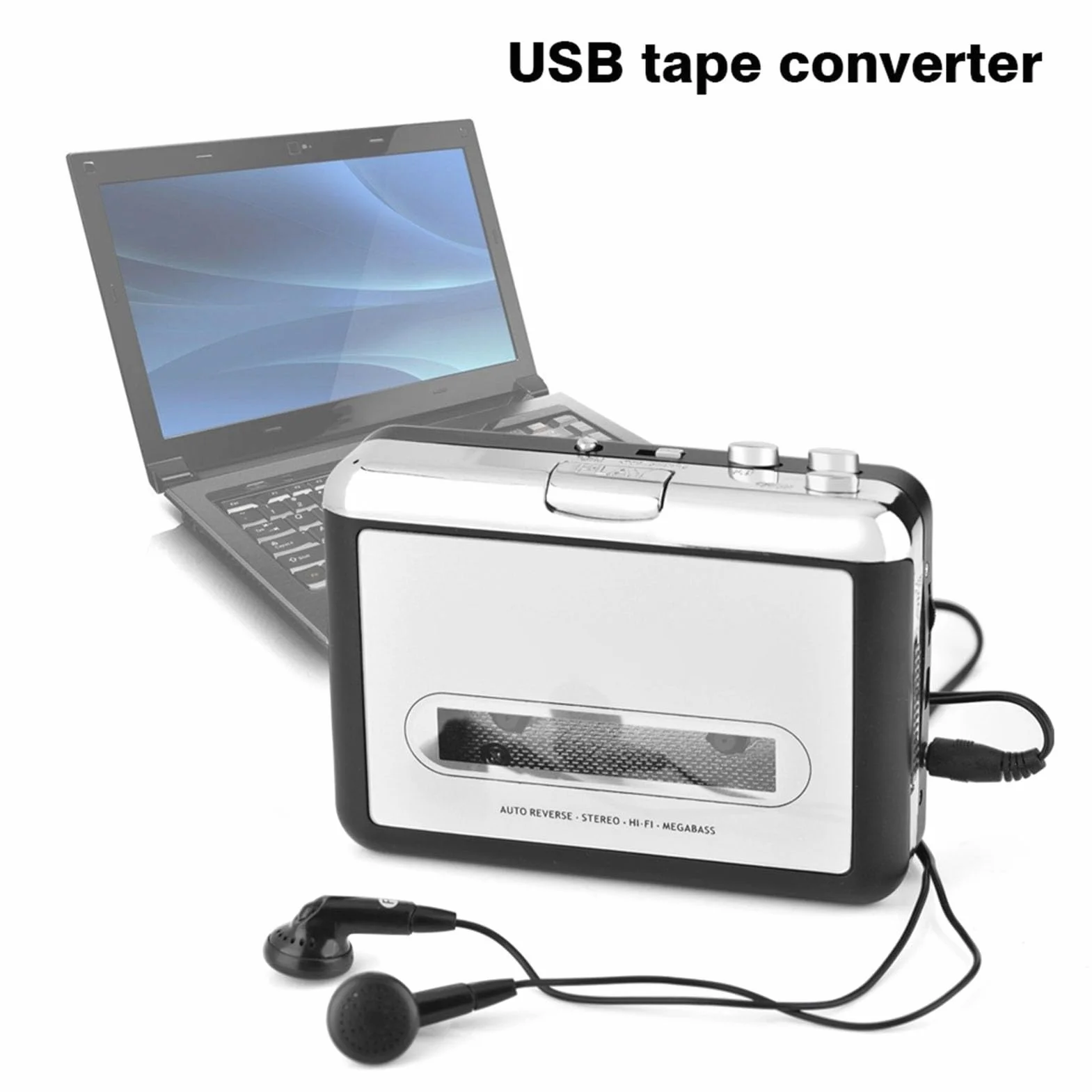 Magnetofon USB przenośny kasetowy konwerter MP3