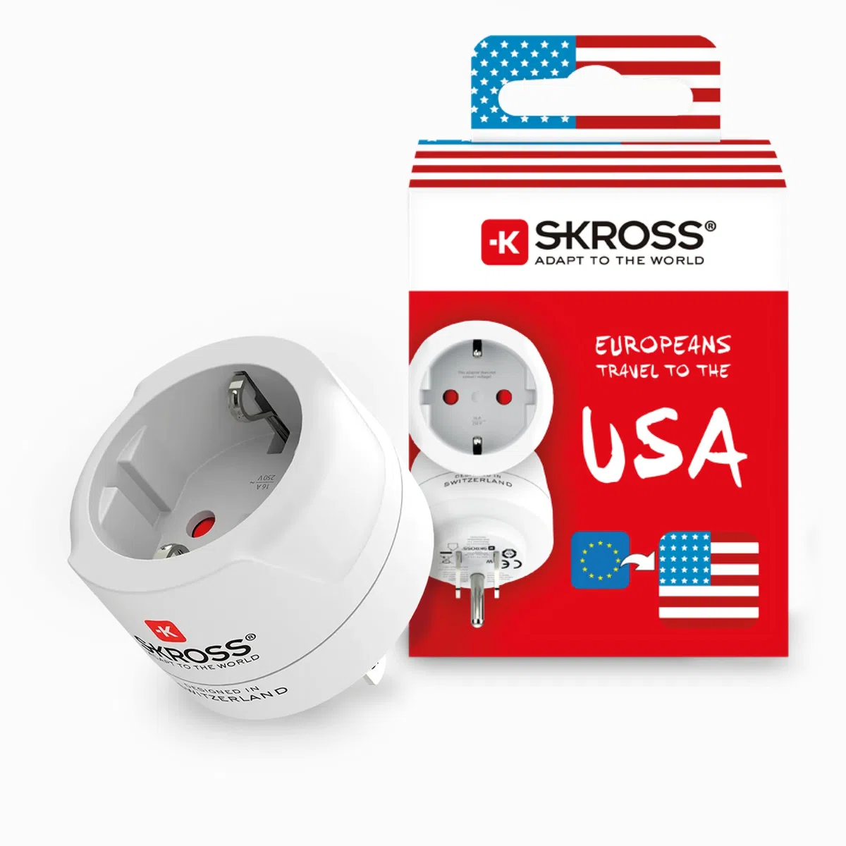 Skross Zasilacz sieciowy Adapter podróżny z Europy do USA