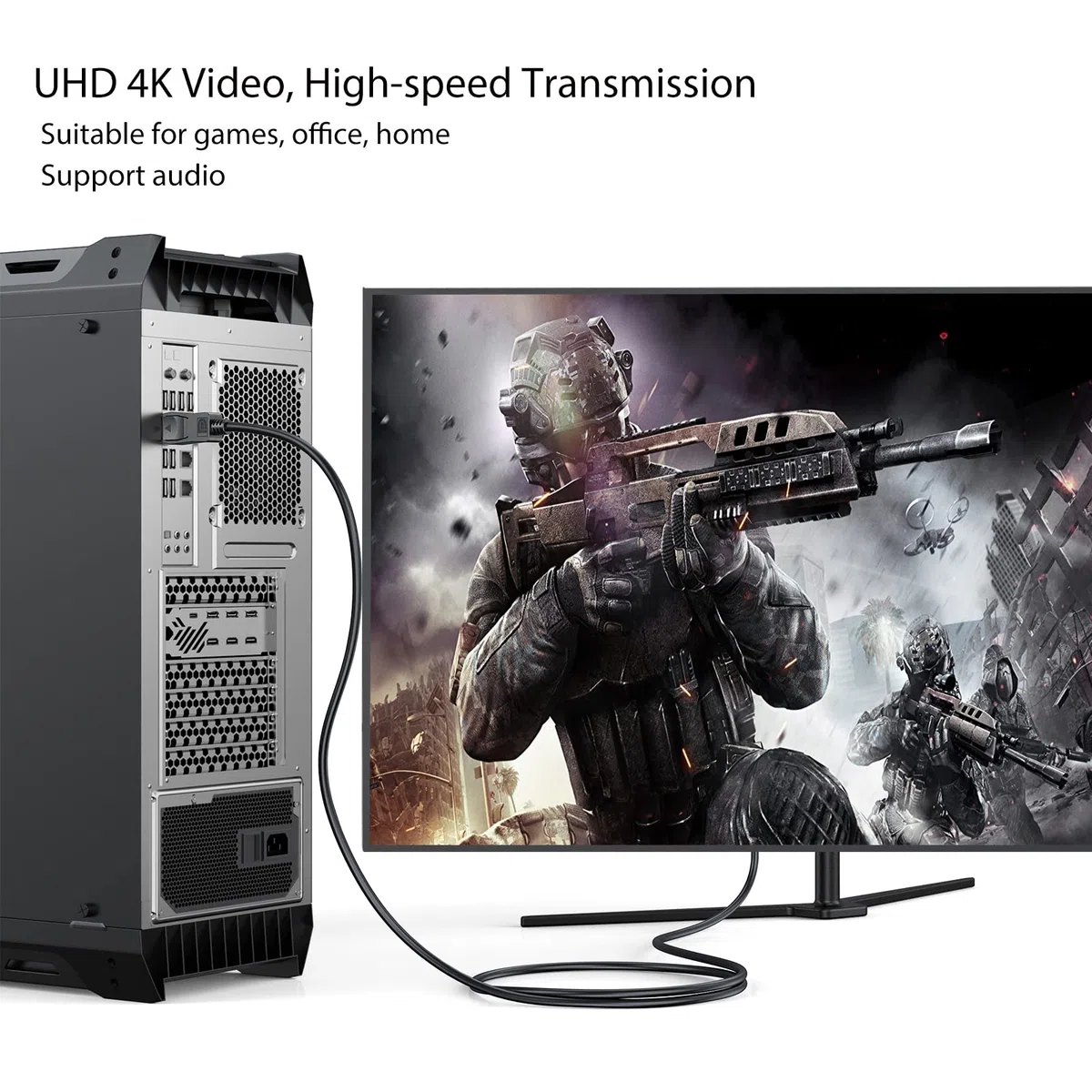 Pozłacany kabel DisplayPort do monitora DisplayPort, gotowy do rozdzielczości 4K