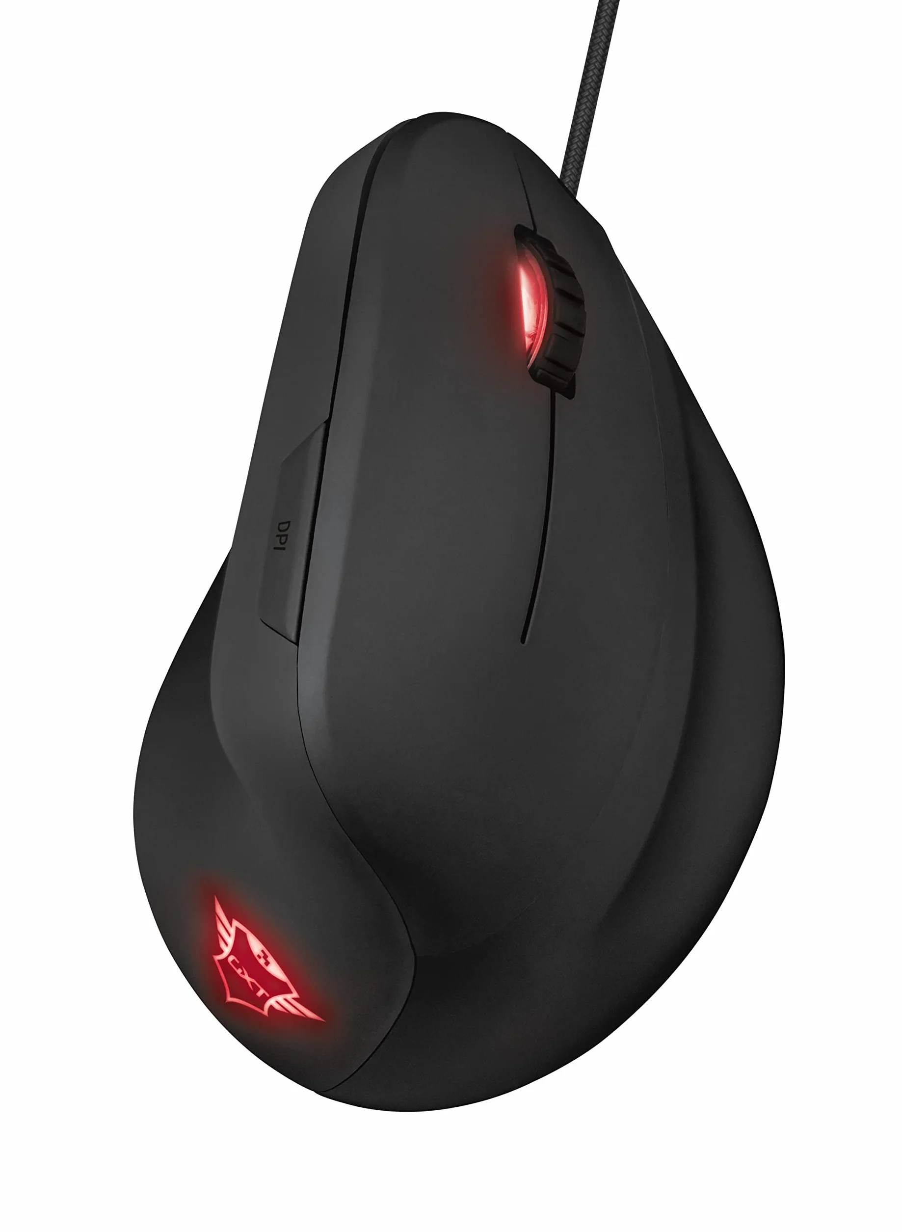 Trust Gaming GXT 144 Rexx Myszka Gamingowa, Ergonomiczna Mysz Pionowa dla Graczy, 250-10000 DPI, Podświetlenie LED, 6 Programowalnych Przycisków, Zaawansowane Oprogramowanie, Komputer, Laptop, PC