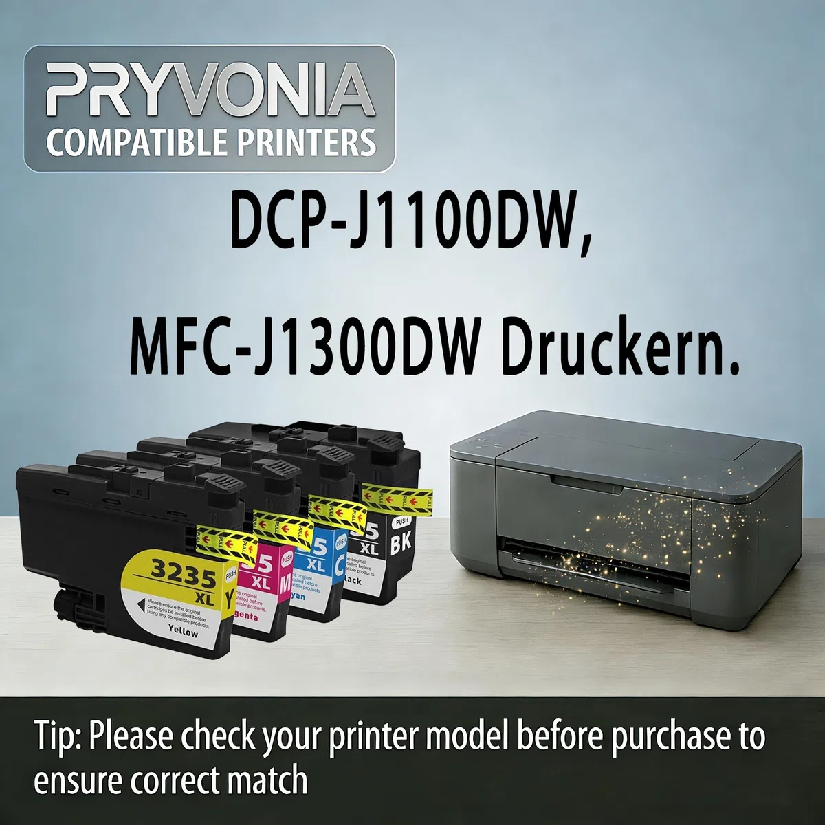 LC3235 kompatybilne wkłady atramentowe Multipack do Brother DCP-J1100DW MFC-J1300DW zamiennik do LC3235XL (4 sztuki w opakowaniu, czarny/cyjan/magenta/żółty)