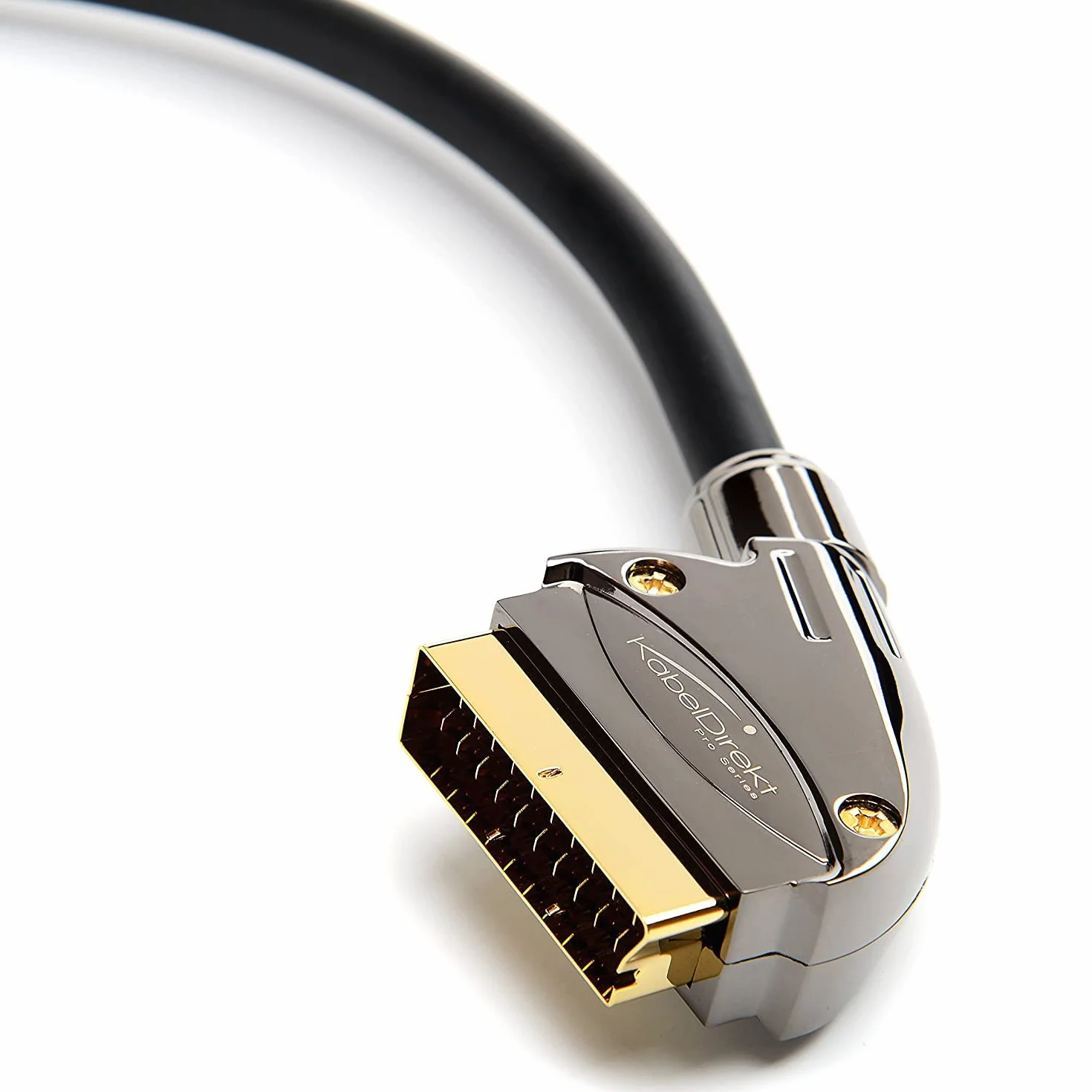KabelDirekt – Przewód SCART 1,5m (21-pinowe złącze precyzyjne, kilkakrotne ekranowanie, Full HD) – PRO Series