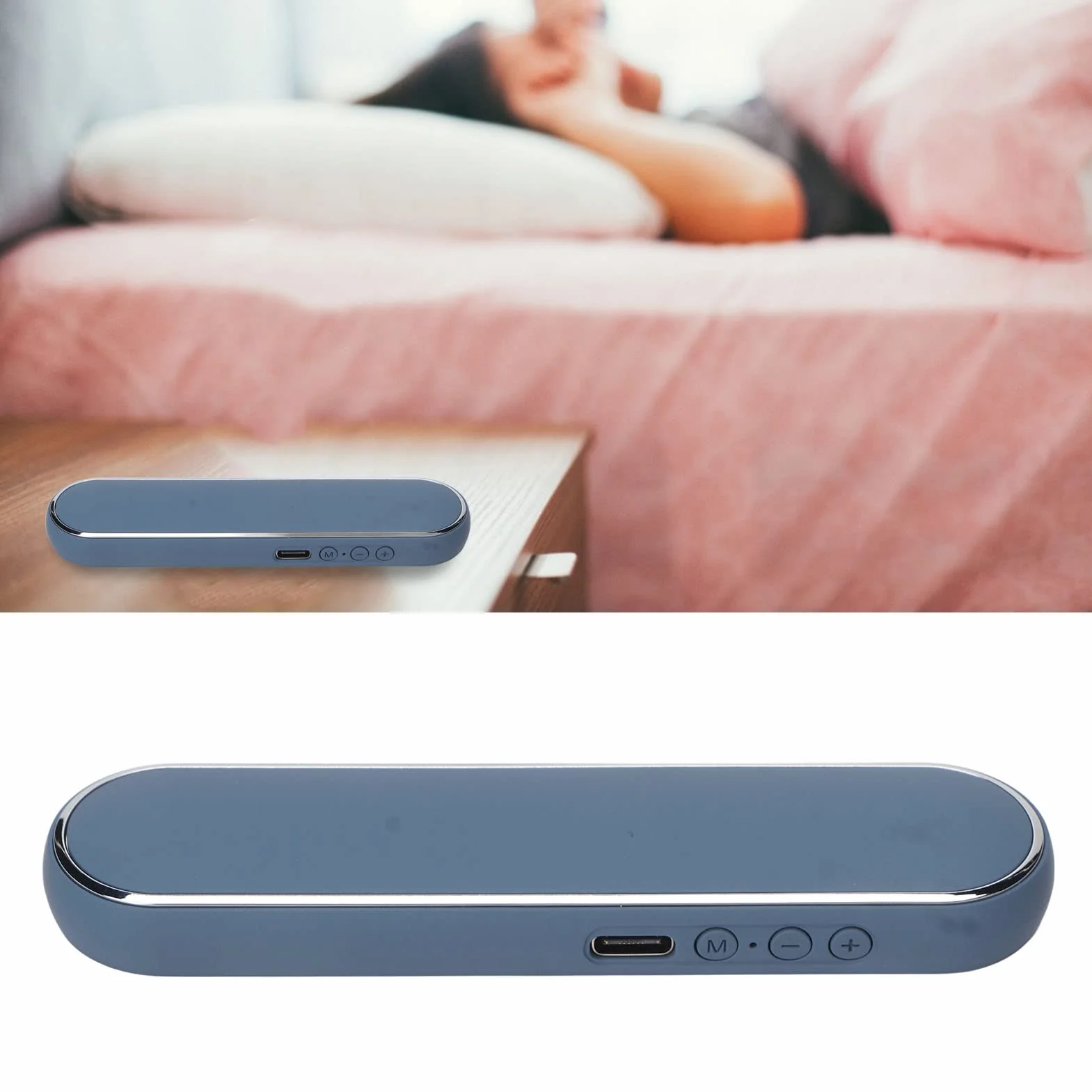 Głośnik do poduszki, Przewodzenie kostne Regulowana głośność Stereo Timable Bluetooth V5.0 Pomoc w zasypianiu przez Bluetooth Odtwarzanie kart pamięci Głośnik do poduszki Bluetooth (Niebieski)