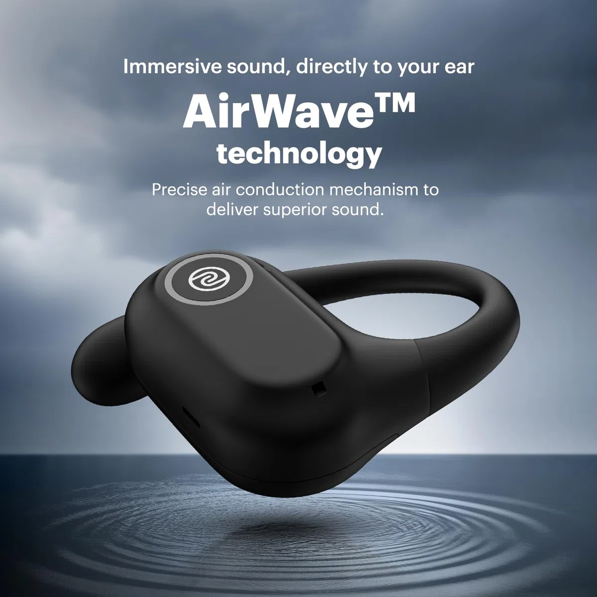 Noise Pure Pods Bezprzewodowe otwarte słuchawki douszne z technologią AirWave, czas odtwarzania do 80 godzin, czterokrotny mikrofon z ENC, neodymowy dynamiczny przetwornik 16 mm, odłączany czysty